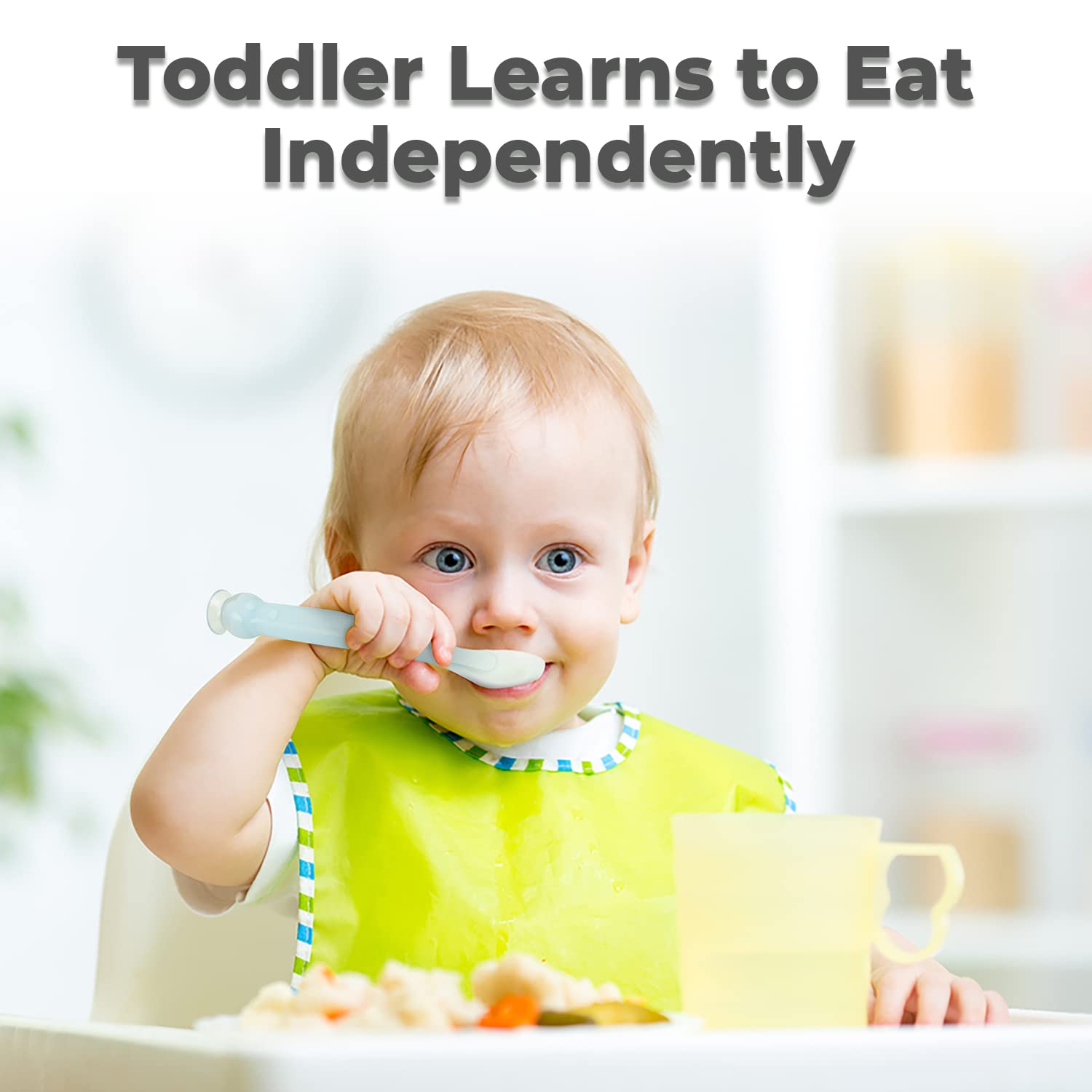 R FOR RABBIT Safe Feed Silicon Spoon For Babies, 2pcs - Lake Blue & Blue 6m+