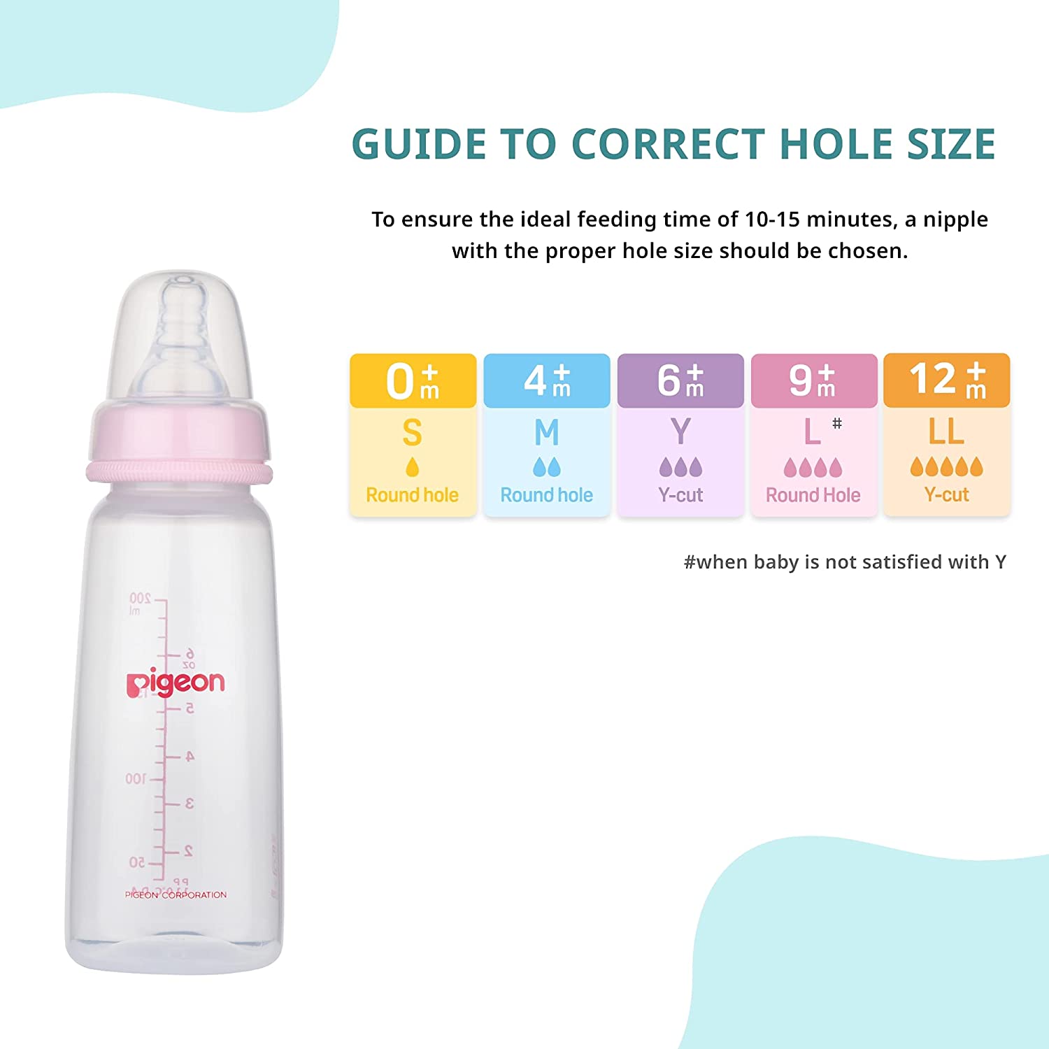 PIGEON Feeding Bottle Narrow Neck Square Base Flexible 4+m Age - 200ml, Pink