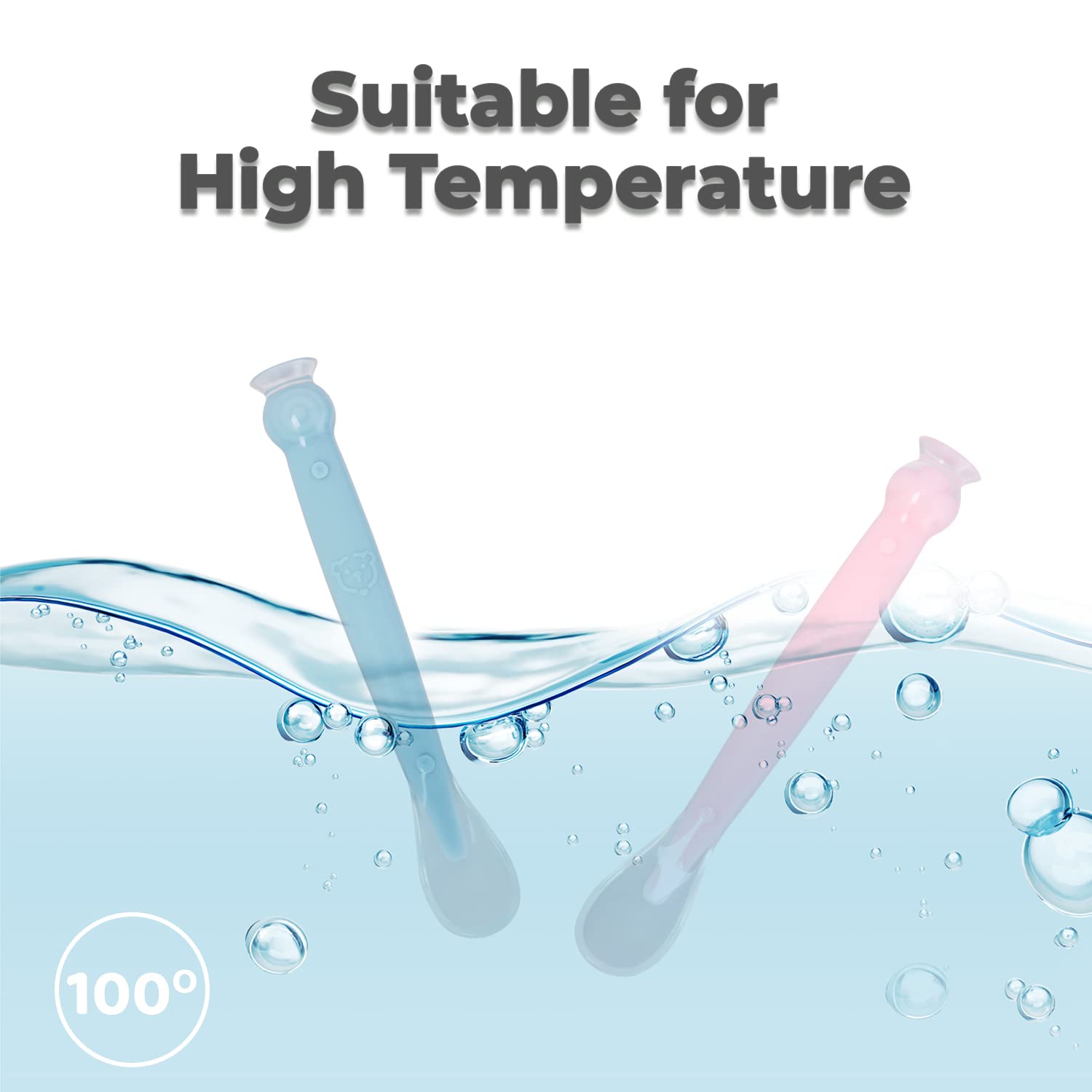 R FOR RABBIT Safe Feed Silicon Spoon For Babies, 2pcs - Pink & Blue 6m+