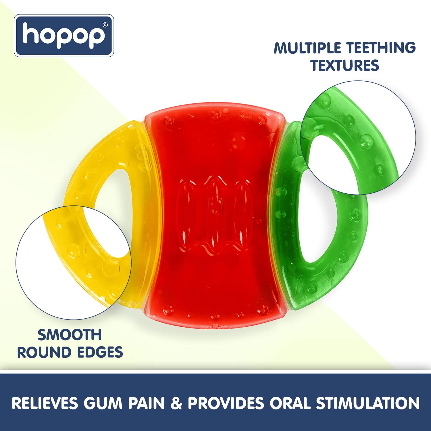 Hopop Easy Grip Water Filled Cooling Teether For Babies - Baseball 4m+