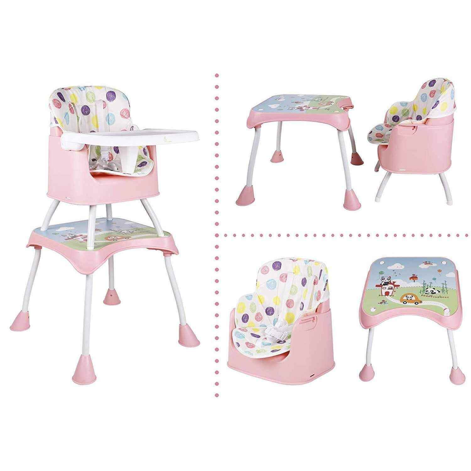 R FOR RABBIT Cherry Berry Grand Convertible 4 in 1 Feeding High Chair for Baby of 6 Month to 7 years