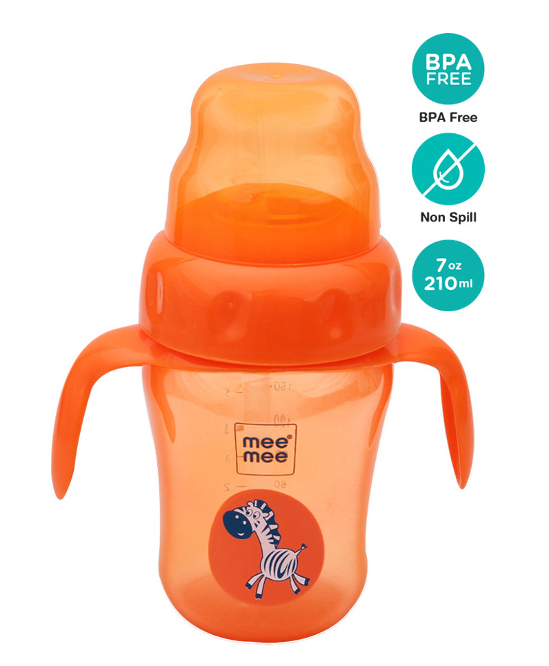Mee Mee 2 in 1 Spout & straw Sipper Cup 210ml 3m+ Orange