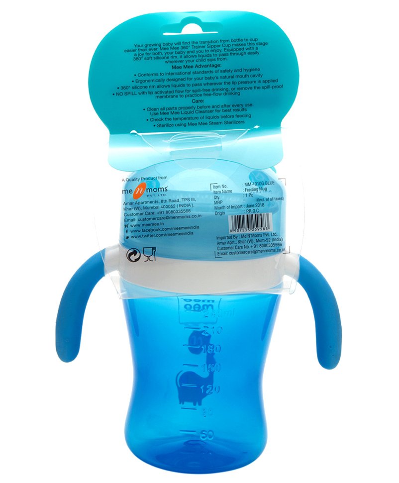 Mee Mee Easy Grip 360 Degree Trainer Sipper Cup 240ml 6m+ Blue