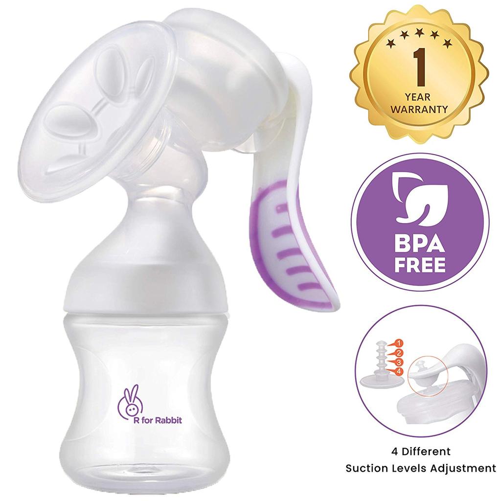 R for Rabbit First Feed Manual Feeding Breast Pump for Mothers Moms-Purple