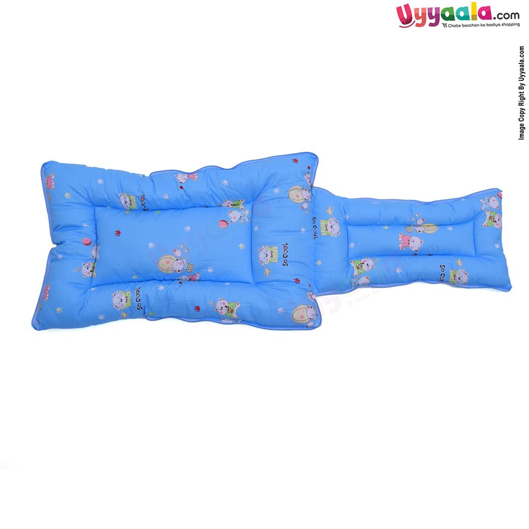 Baby Sleeping Bag Premium Cotton With Bear Print, 0-12m Age, Blue-uyyala-com.myshopify.com-Sleeping Bags-Happy Babies