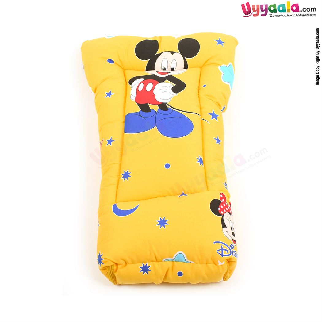 Baby Sleeping Bag Premium Cotton Mickey Mouse Print, 0-12m Age - Yellow-uyyala-com.myshopify.com-Sleeping Bags-Happy Babies