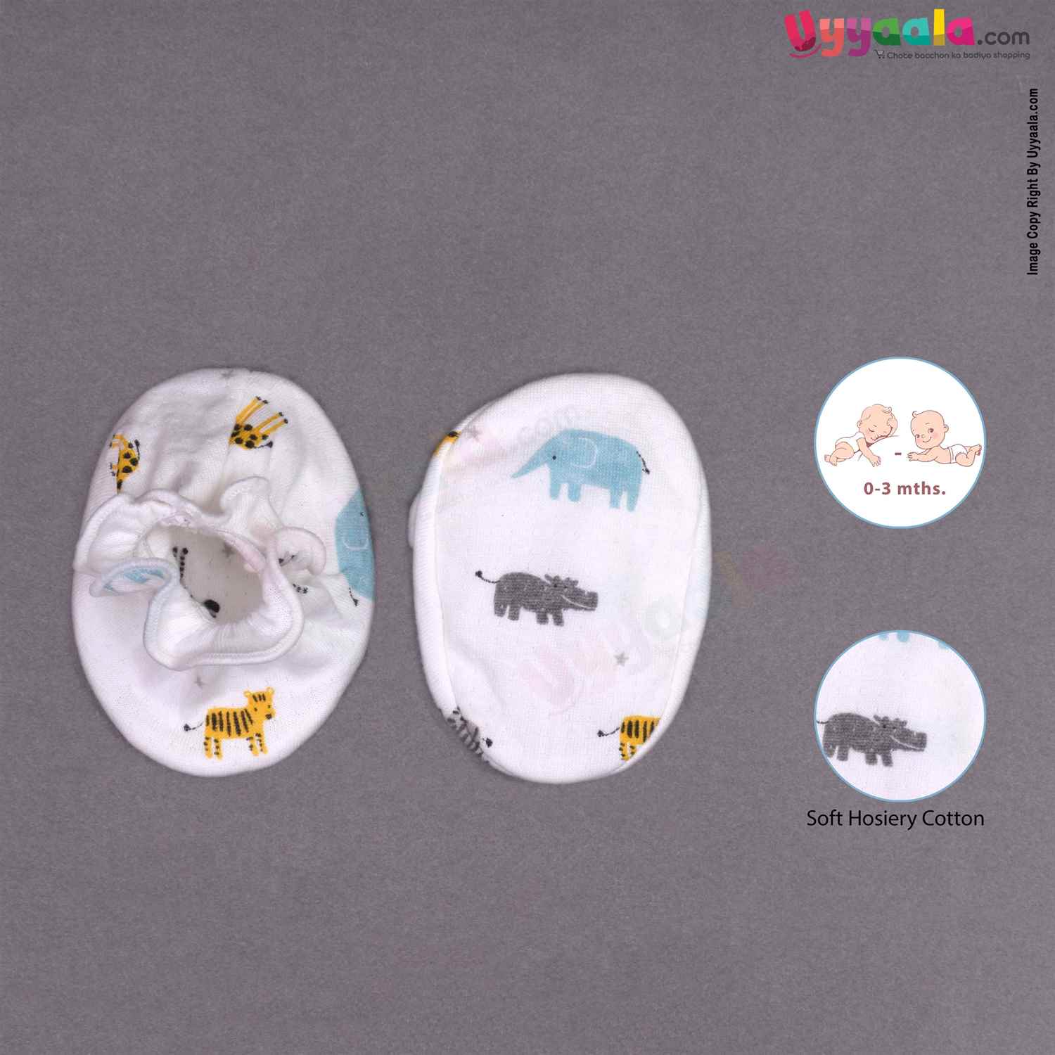 Buy Booties for New Born Baby with Animal Print Online in India at uyyaala.com