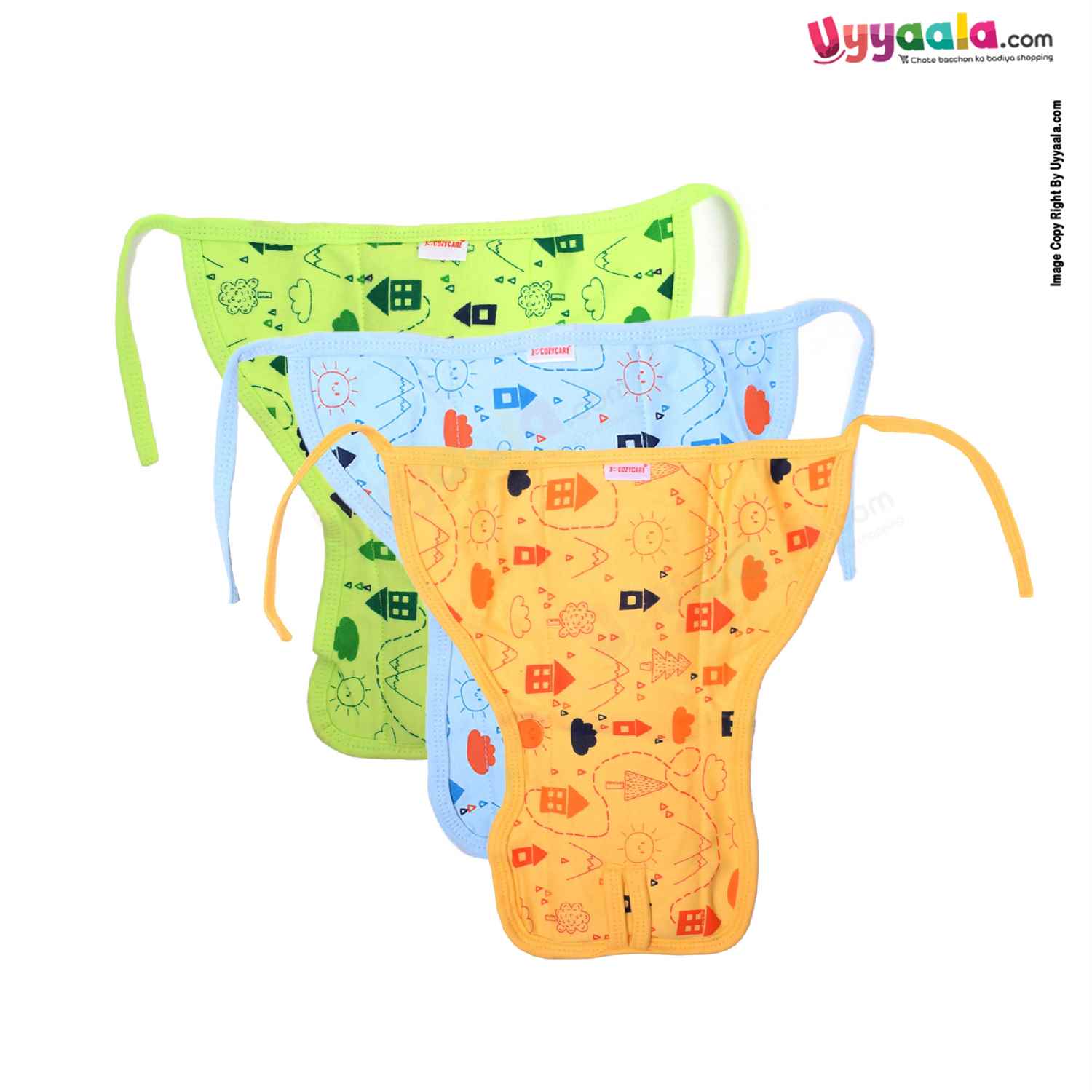 COZYCARE Washable Diapers Hosiery Tying Model House Print (SS)