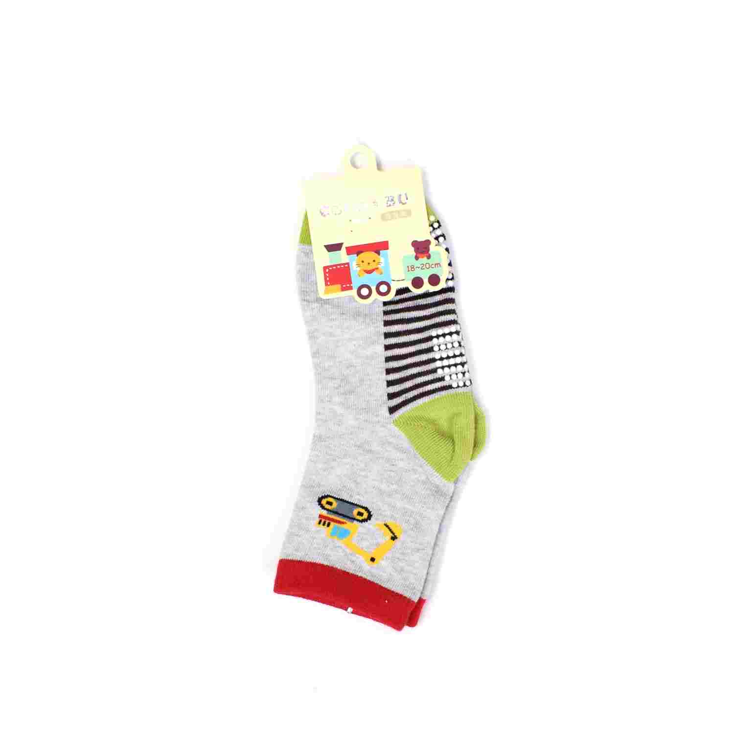 COCO BU Grip Socks With JCB Print (18-20cm) - Gray