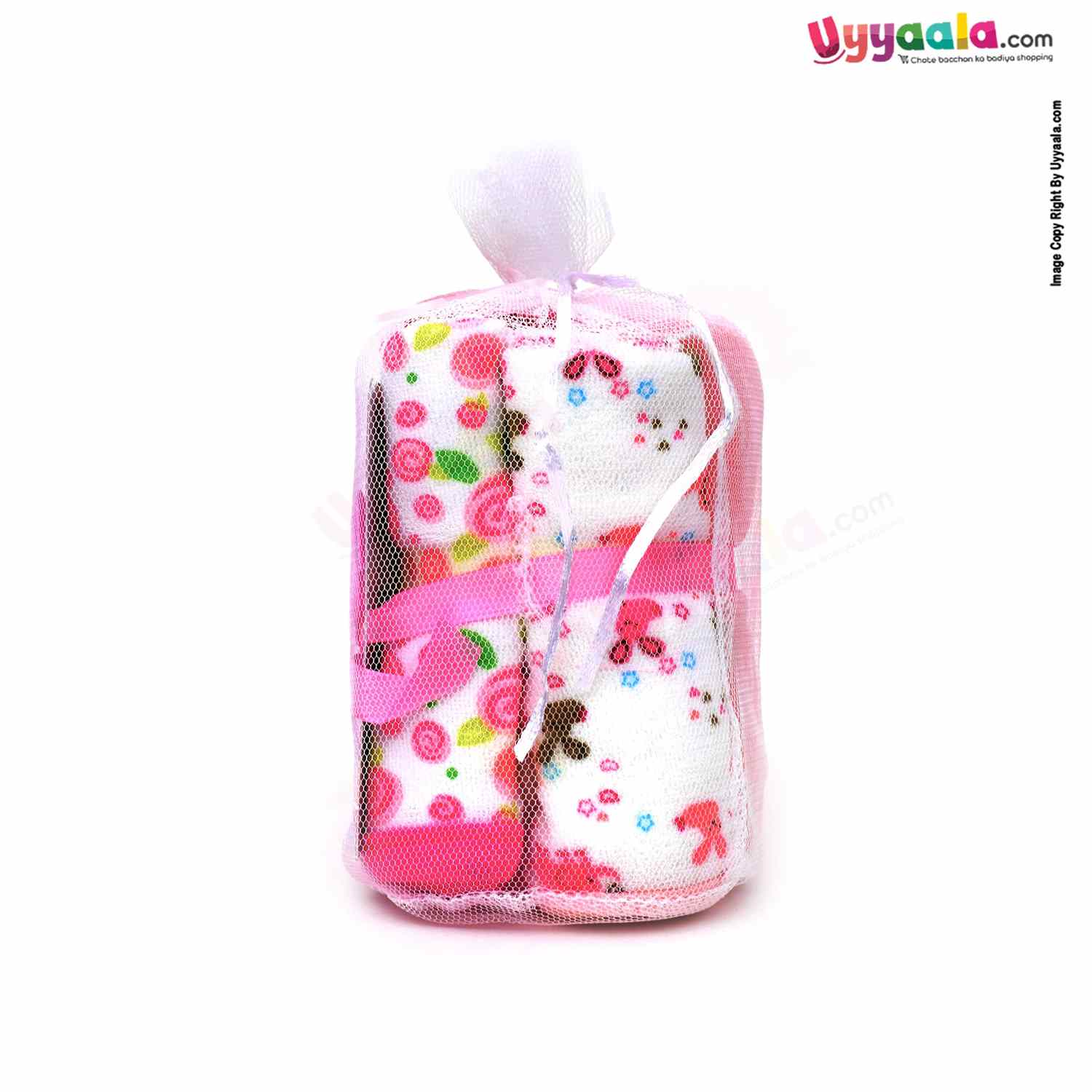 FASHION BABY Napkins (Wash Cloths) For Babies, Pack of 6 with Assorted Prints- Size(25*25cm), 0+m, Multicolor