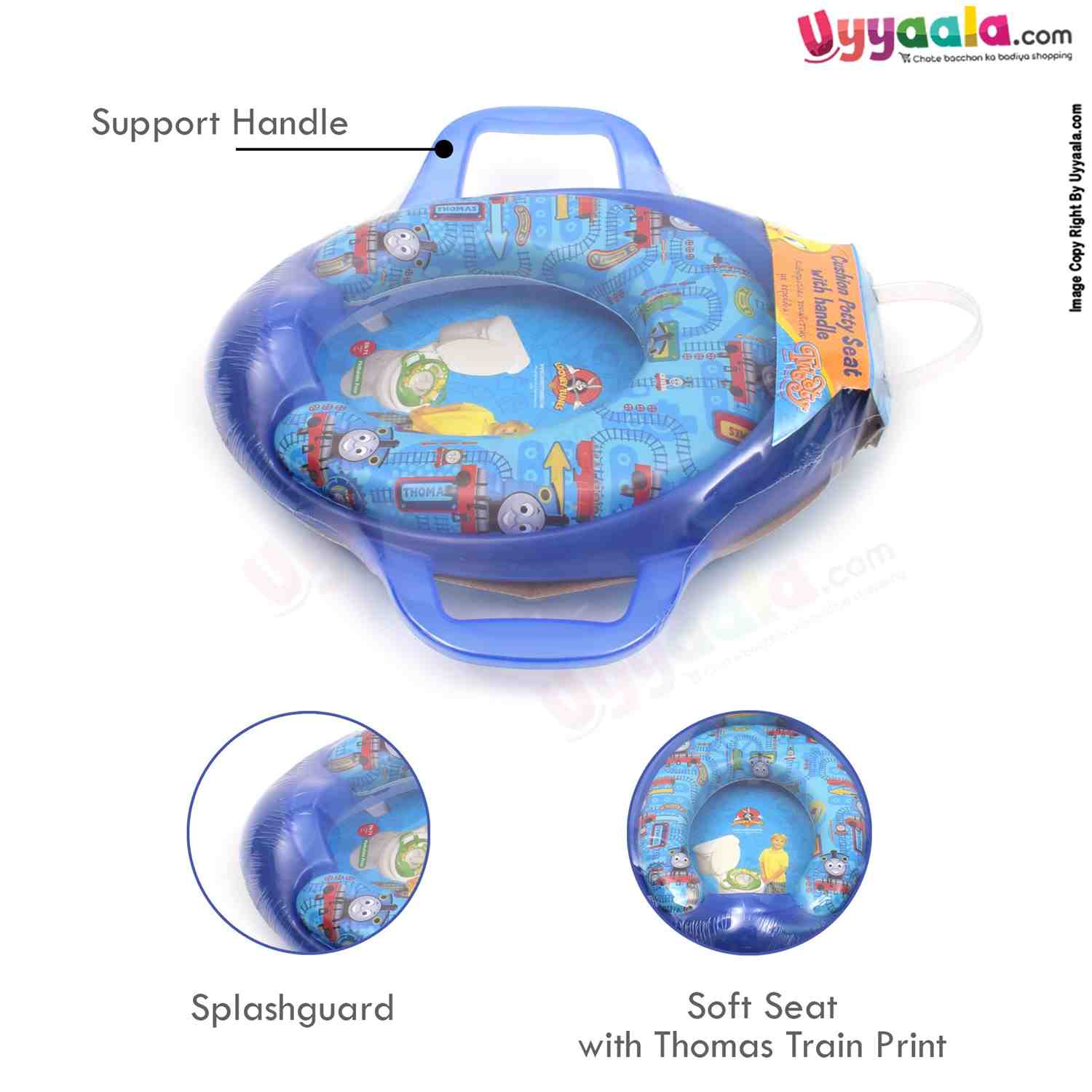 Looney Tunes Cushioned Potty Seat with Handle, Thomas Train Print - Blue