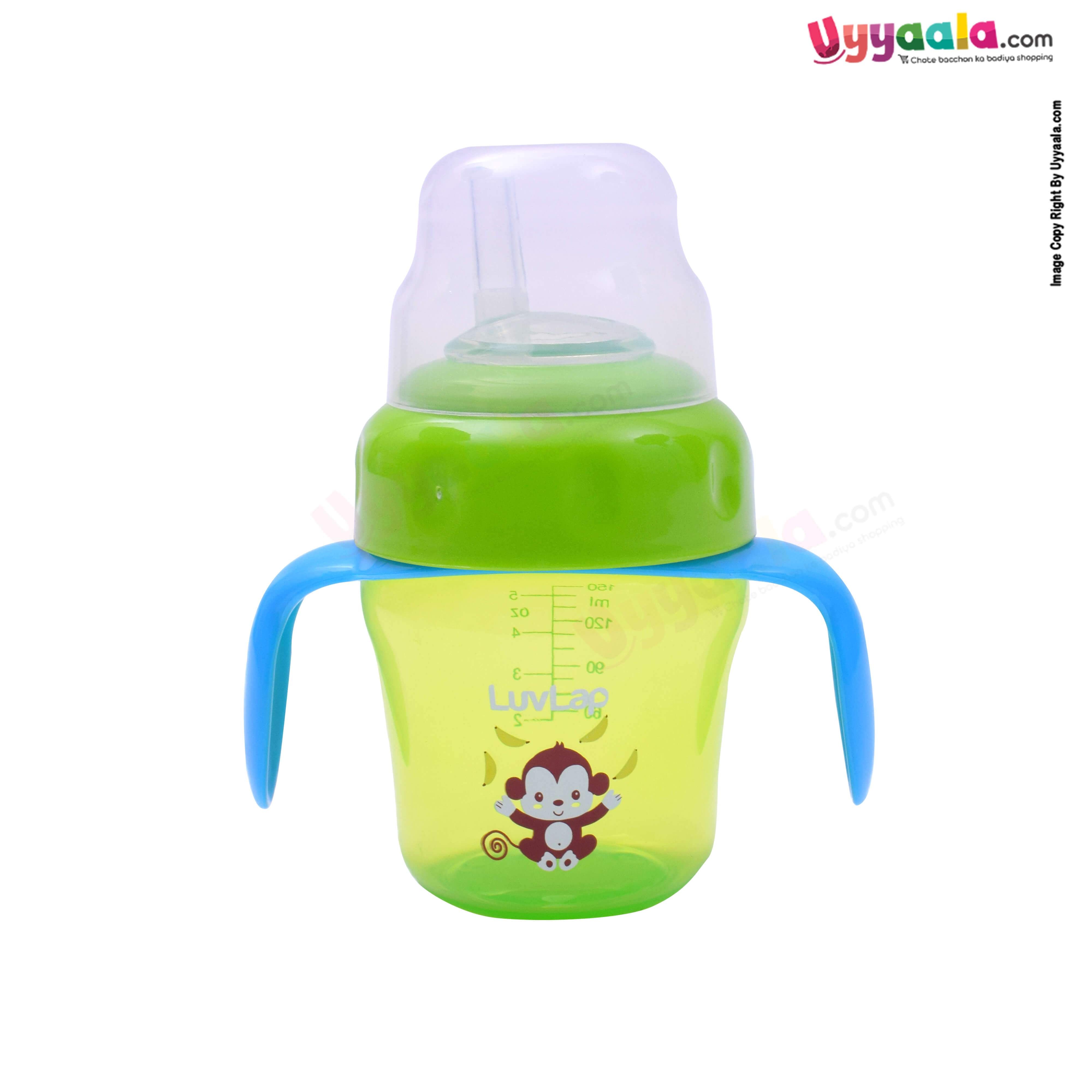 LUVLAP Banana time Bite Proof 2 in 1 Soft Spout & Straw Sipper Cup 150ml,6+m Age