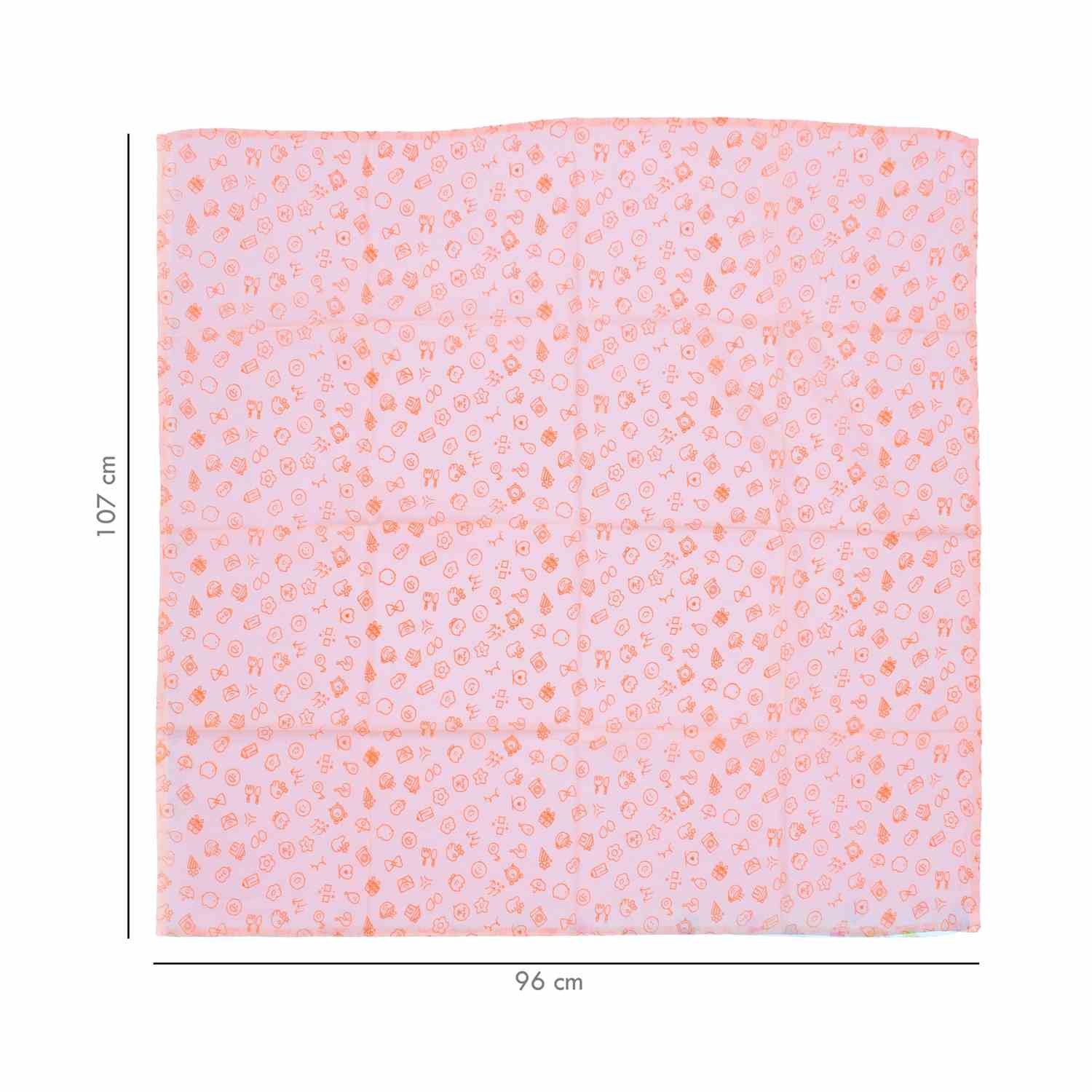 Cotton(Muslin) Wrapper with Smiley Print Orange & Animal Print Blue Pack of 2, 0+m Age