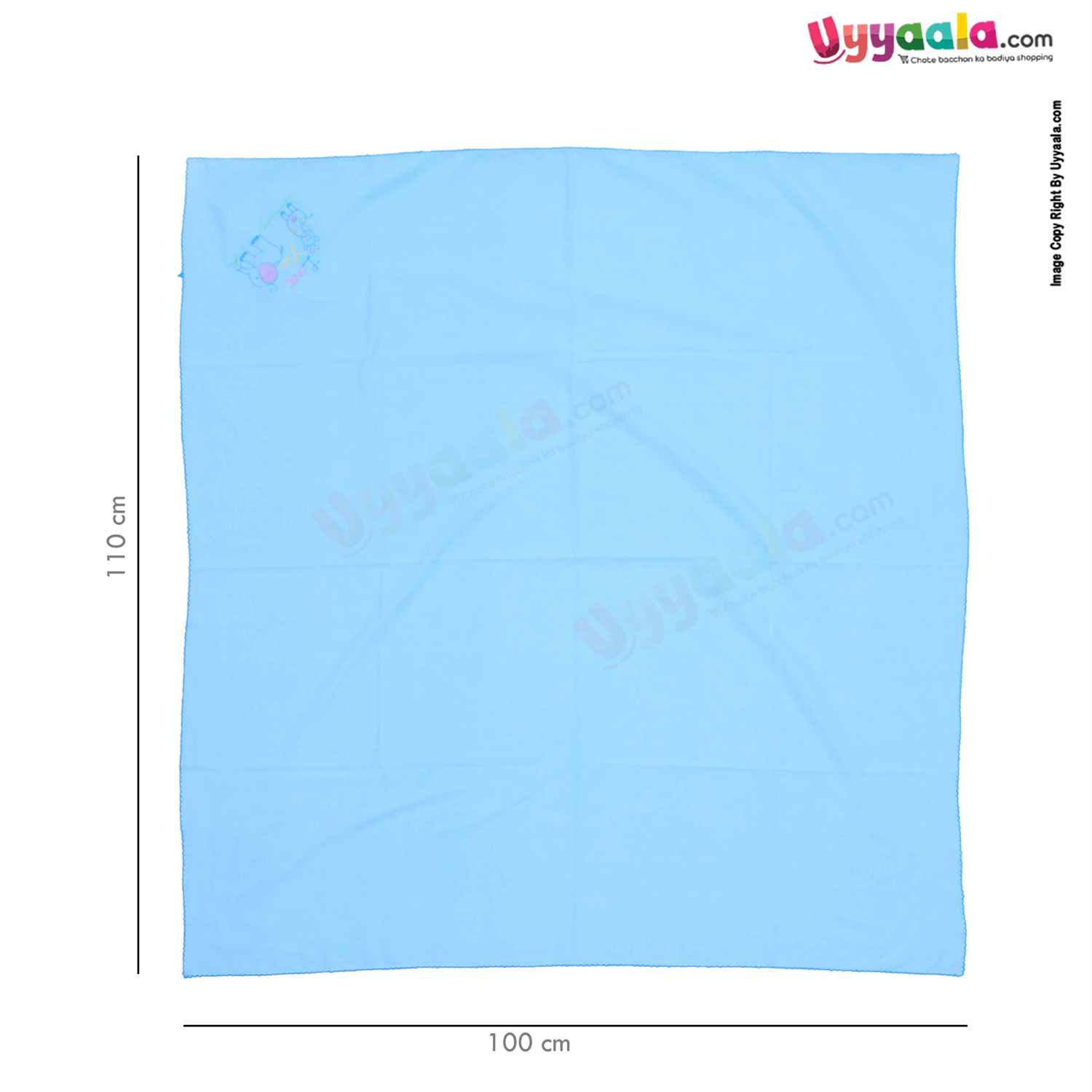 Cotton Wrapper Plain with Border 0+m Age, Blue