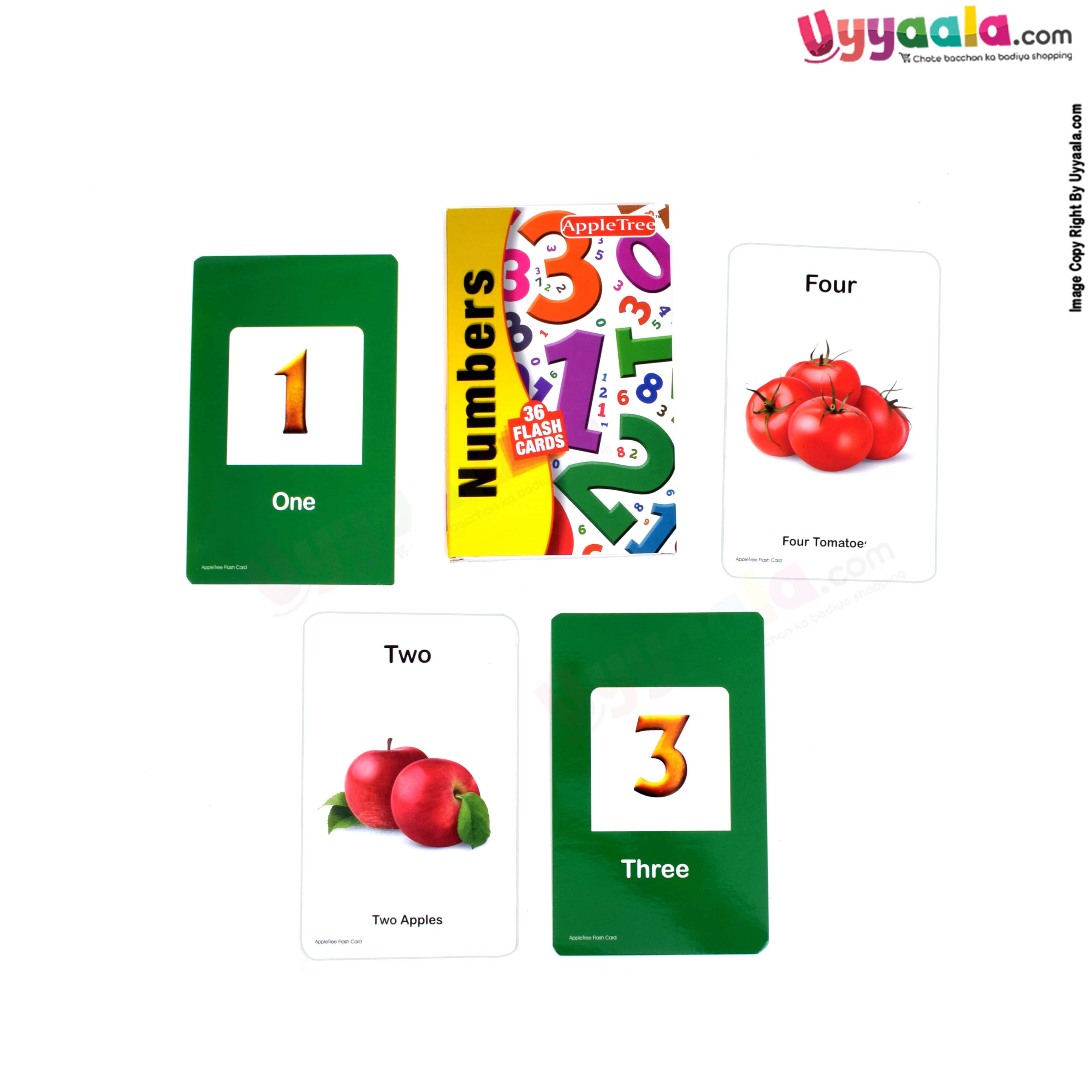 APPLE TREE flash cards numbers