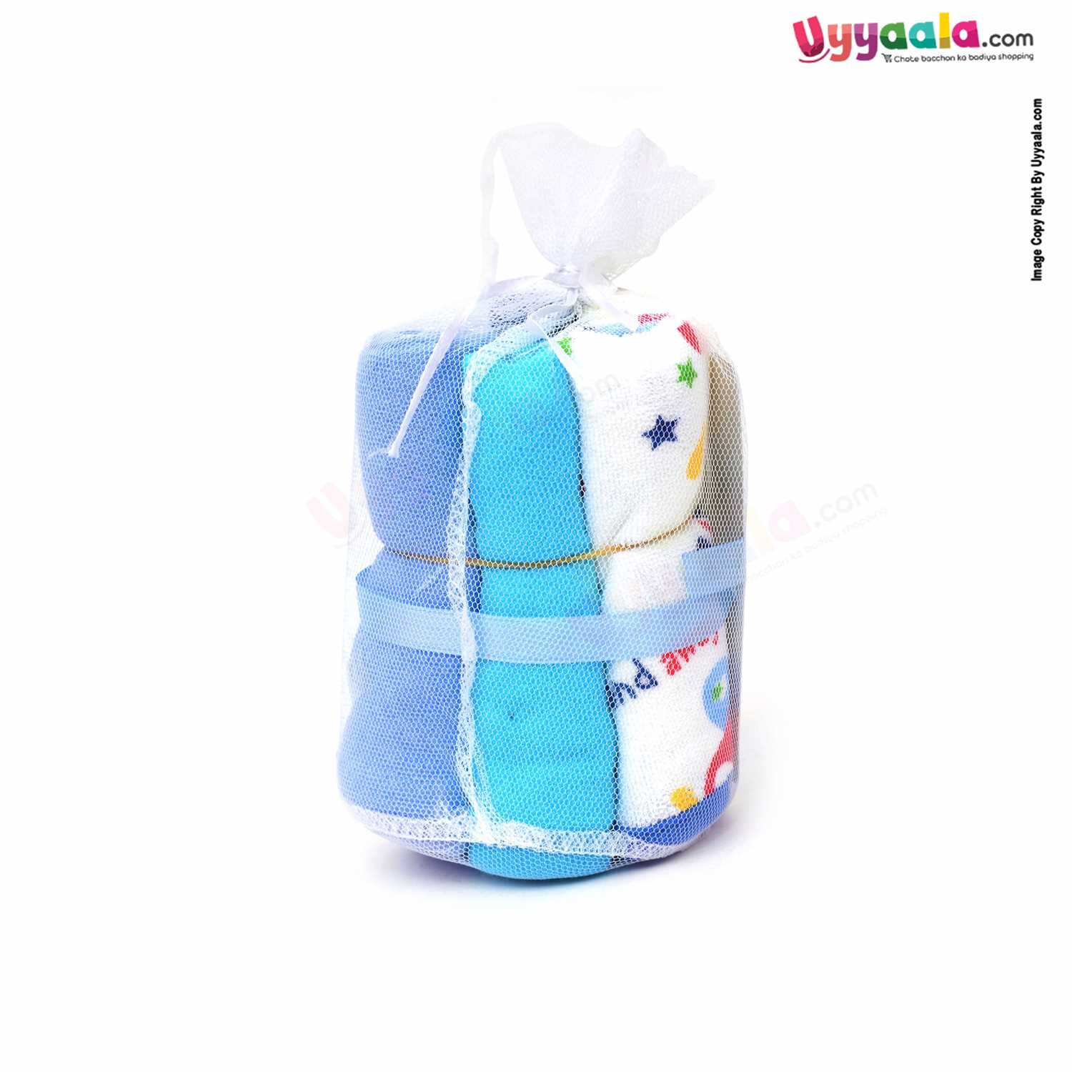 FASHION BABY Napkins (Wash Cloths) For Babies, Pack of 6 with Assorted Prints- Size(25*25cm), 0+m, Multicolor