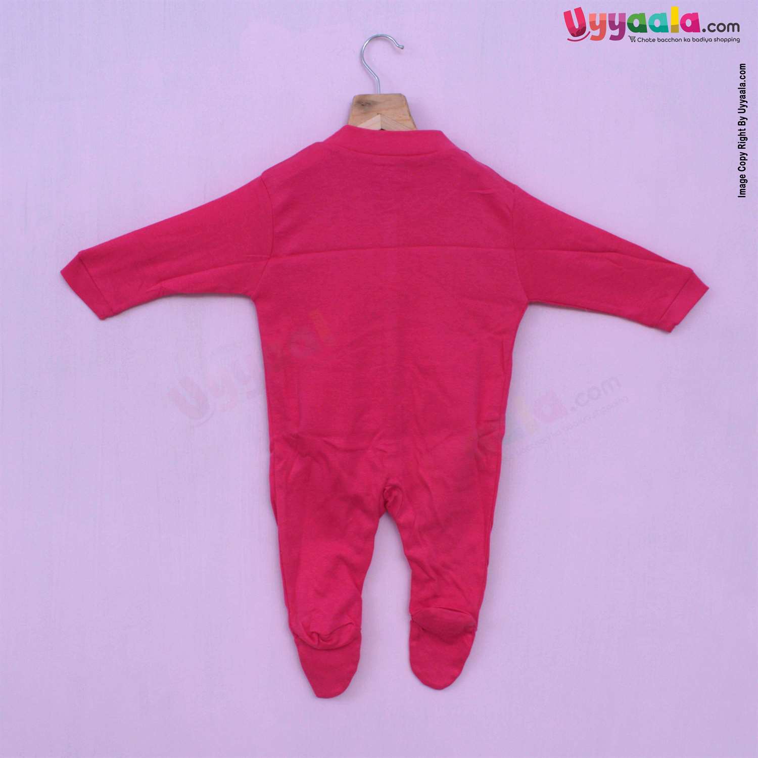 PRECIOUS ONE Sleep Suits soft Hosiery Cotton - Pink 3P Pack (9-12M)