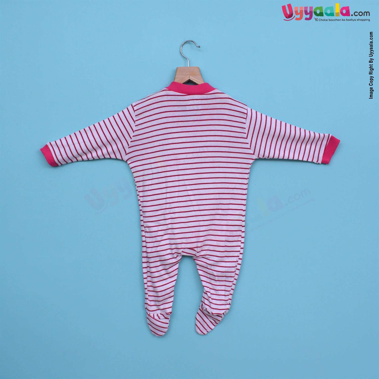 PRECIOUS ONE Sleep Suits soft Hosiery Cotton - Pink 3P Pack (9-12M)