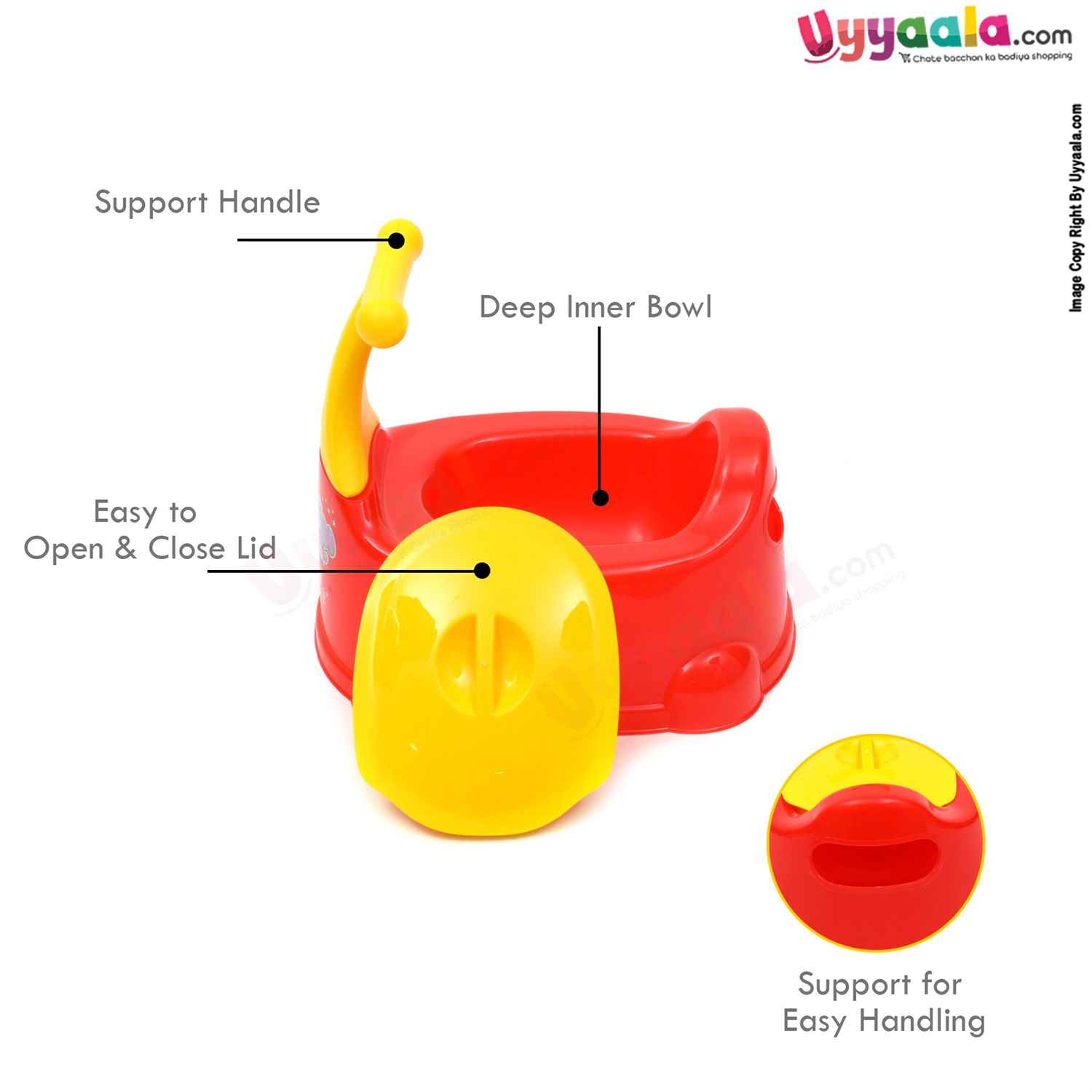 JOYFUL Baby Potty Training Seat, Scooter Style with Lid for 5+m Age - Red