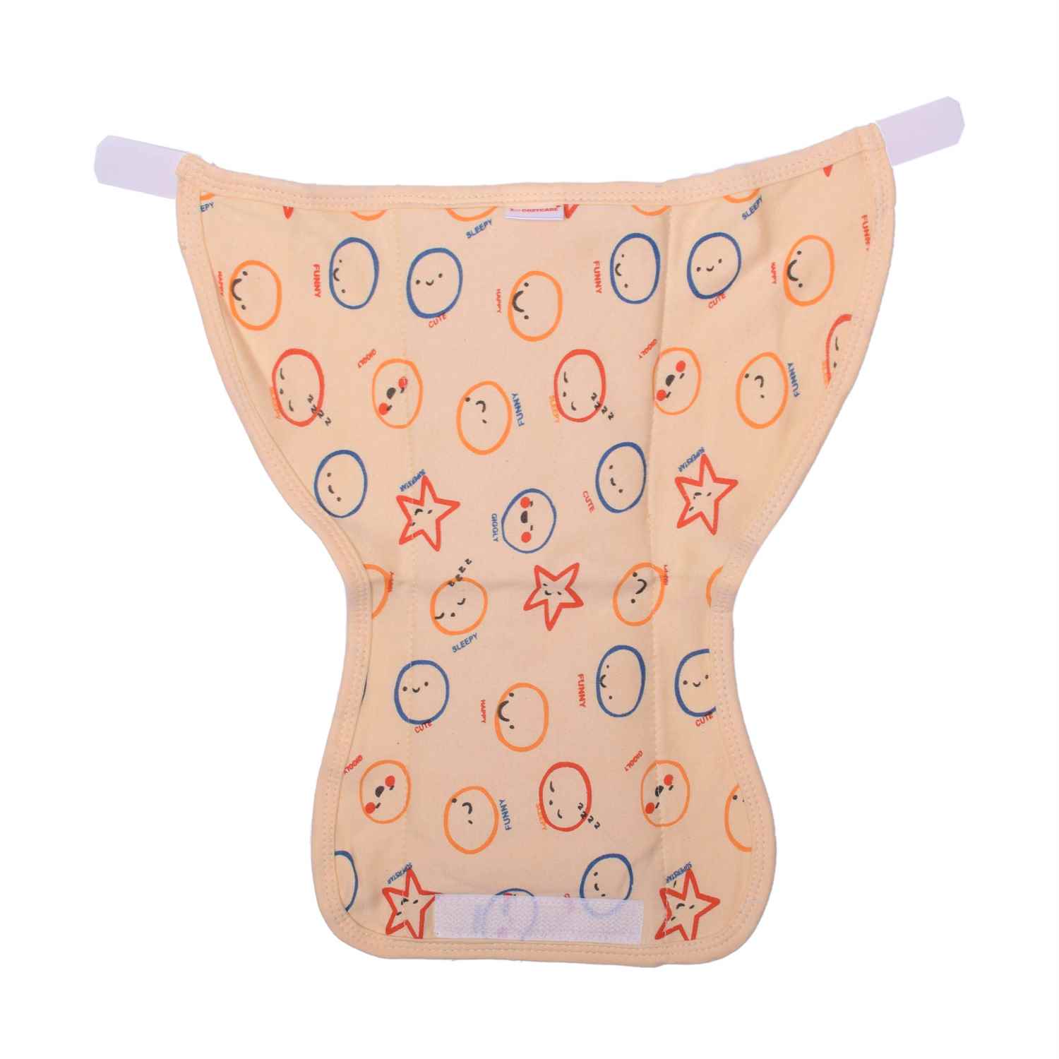 COZYCARE Washable Diapers Hosiery Velcro Emoji Print Pink, Orange & Yellow 3P Set (M)
