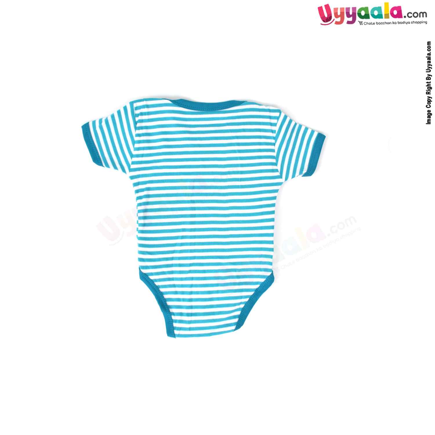 Precious One Short Sleeve Body Suit 100% Soft Hosiery Cotton - Green & White Stripes (6-9M)