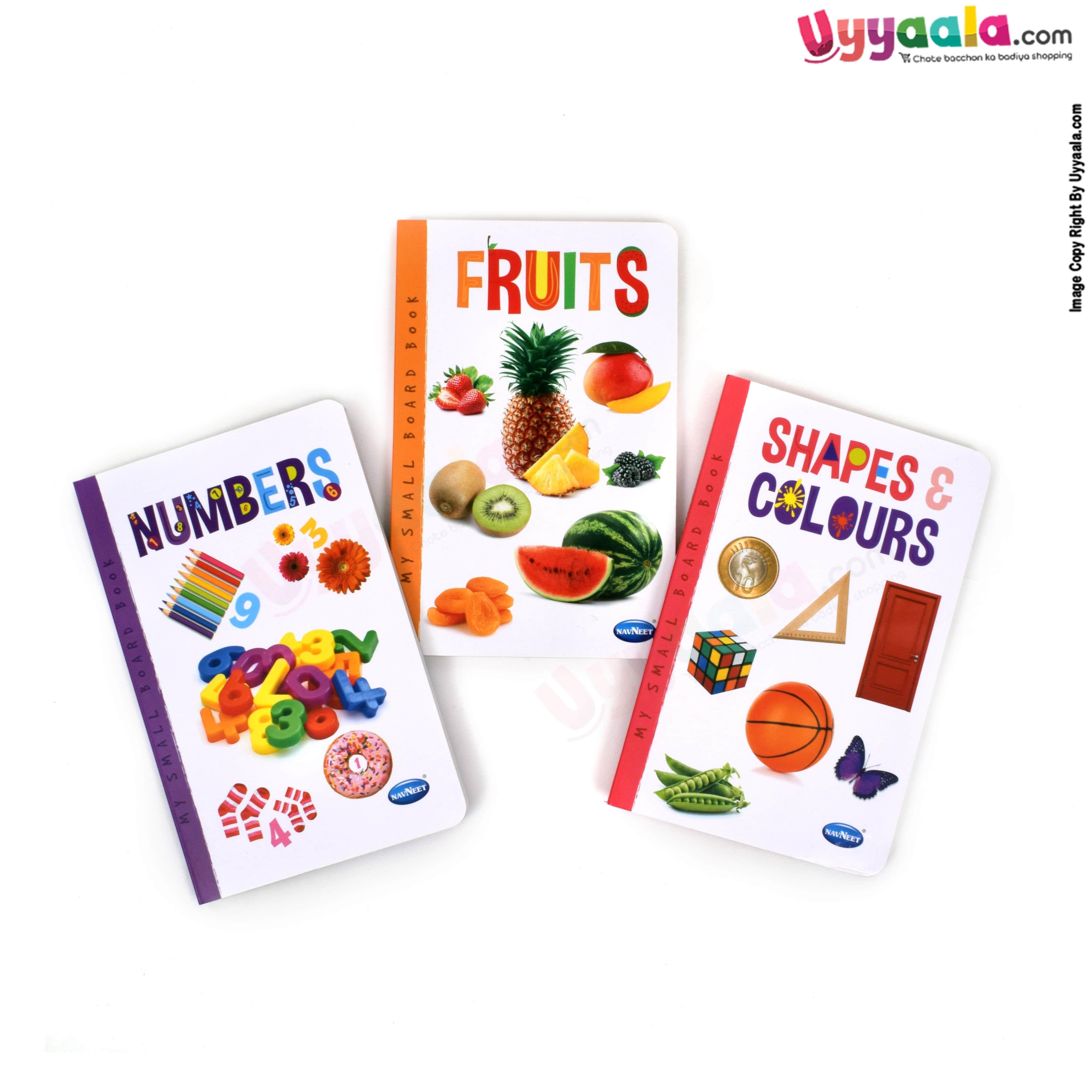 NAVNEET my small board book pack of 3 - fruits, numbers & shapes & colors