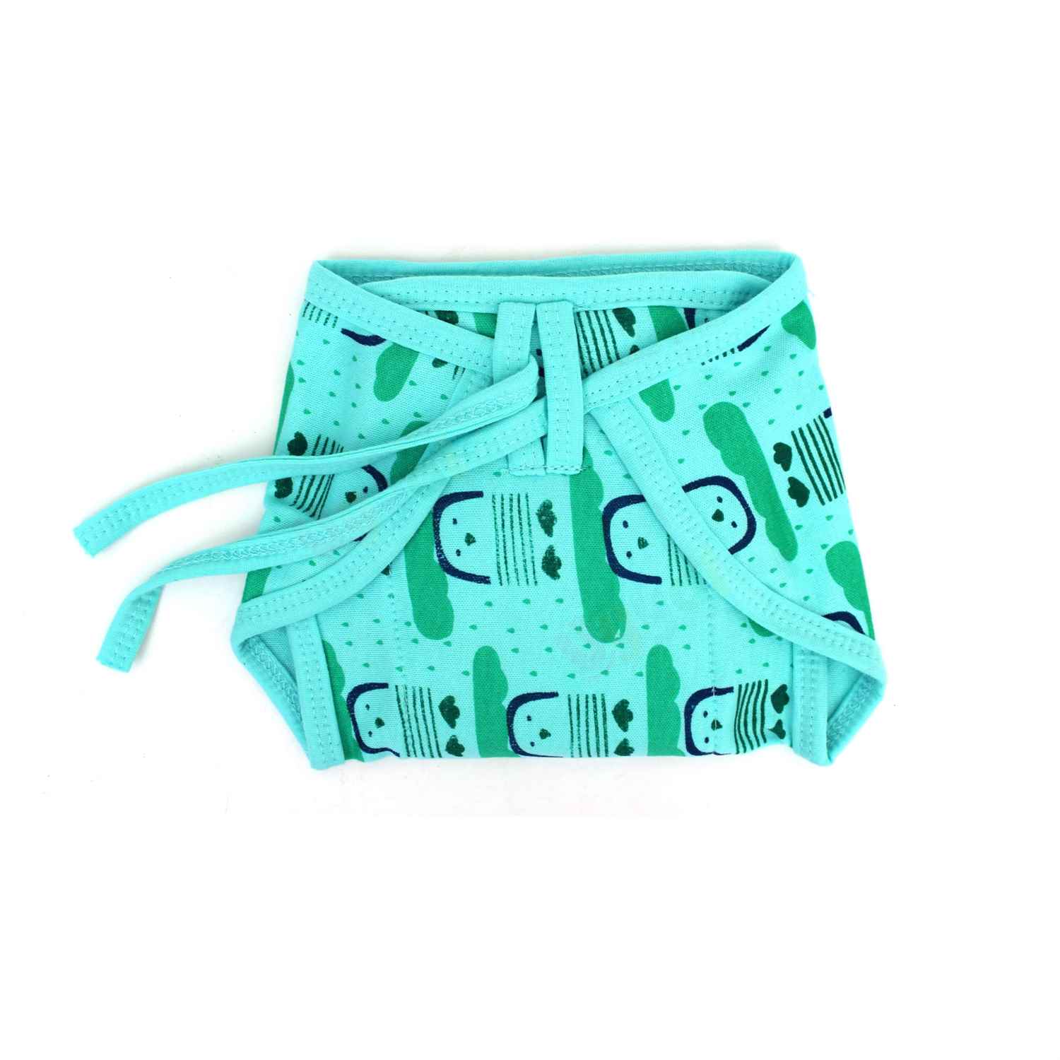 COZYCARE Washable Diapers Hosiery Tying Model Penguin Print Light Green, Blue & Green 3P Set (S)