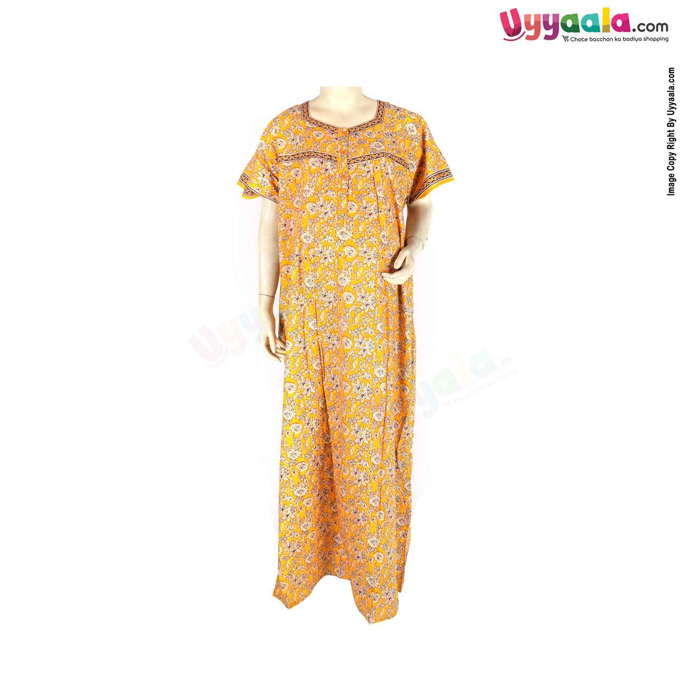 Feeding Nighty Pure Cotton (XL) - Yellow