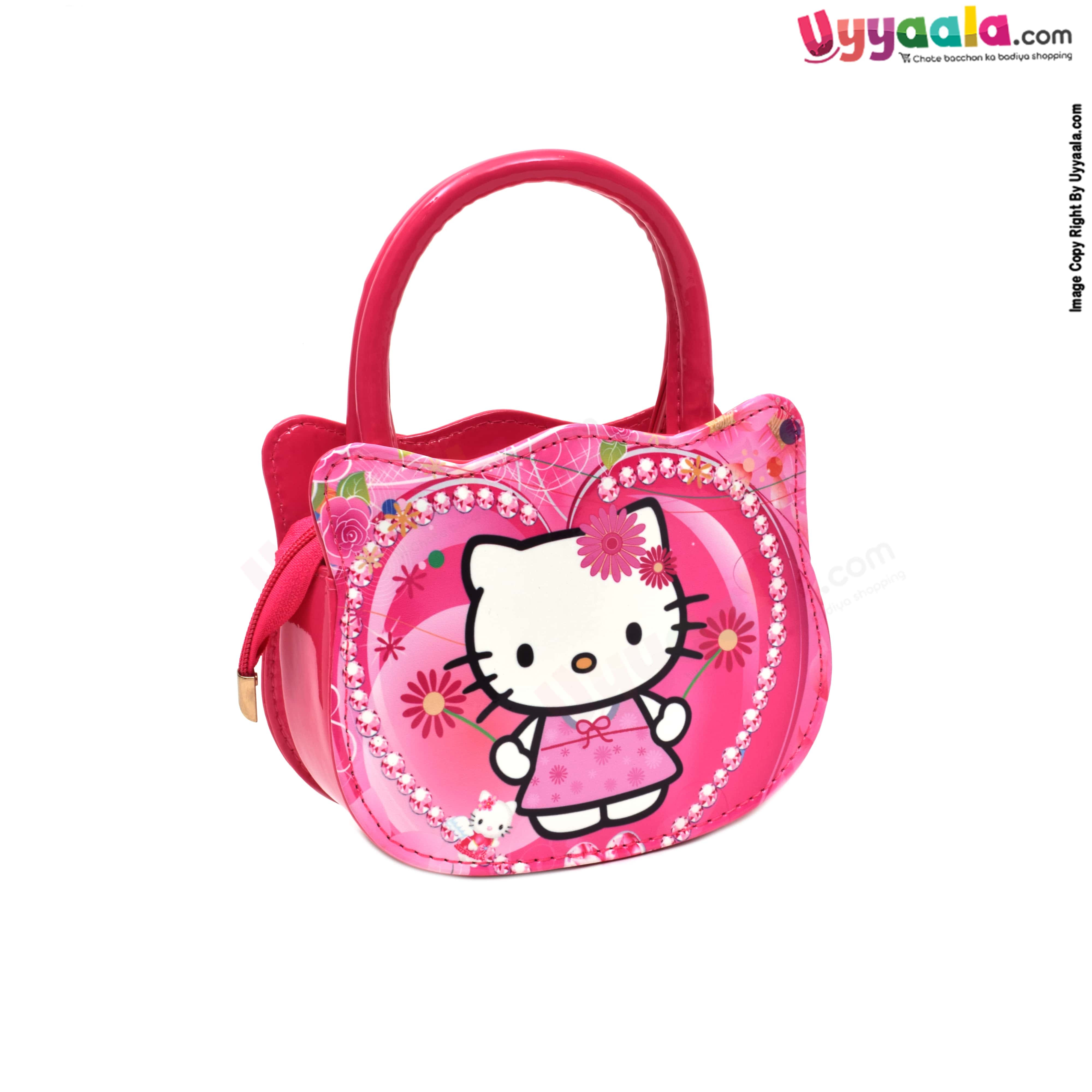 kids hand bag for baby girl with adjustable strap & hello kitty print