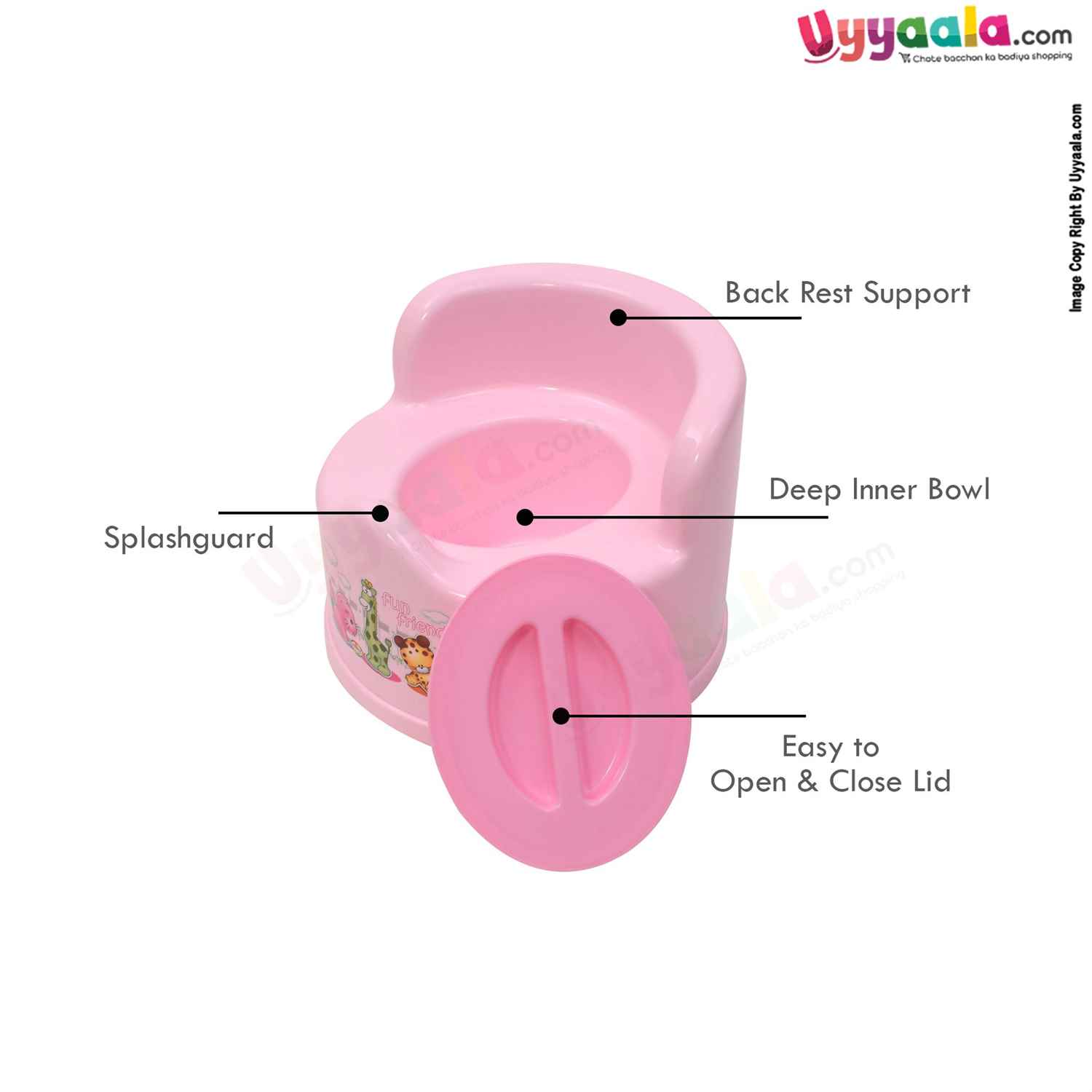 Baby Potty Training Seat with Lid - Pink, 5months & above