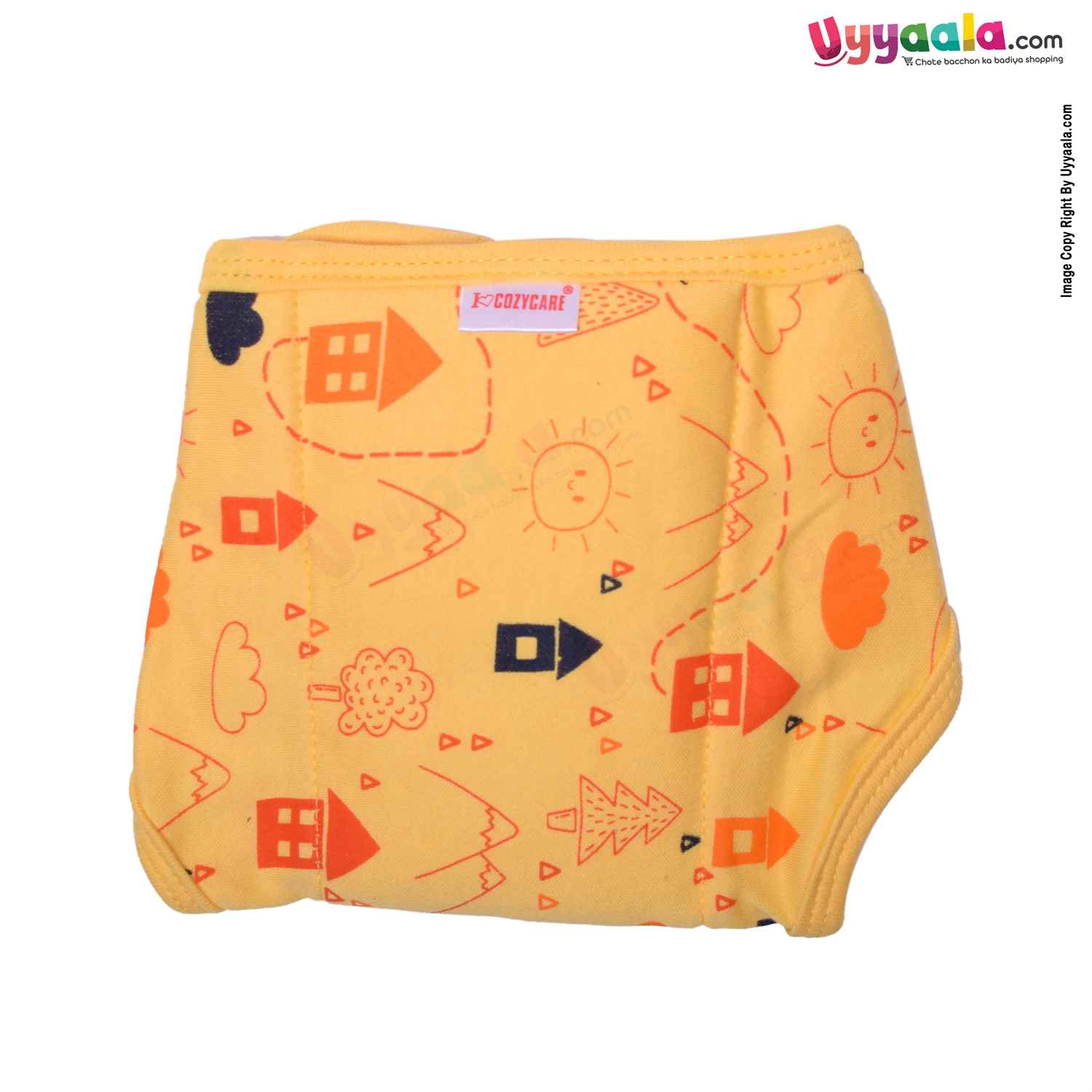 COZYCARE Washable Diapers Hosiery Tying Model House Print (SS)