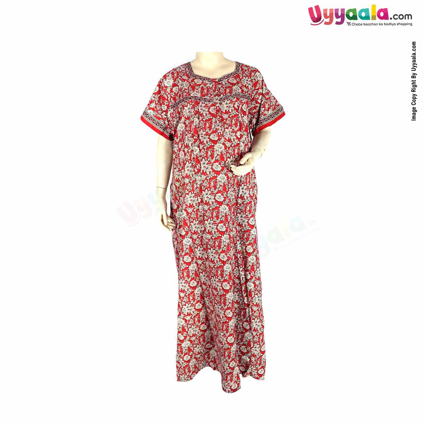 Feeding Nighty Pure Cotton (XL) - Red