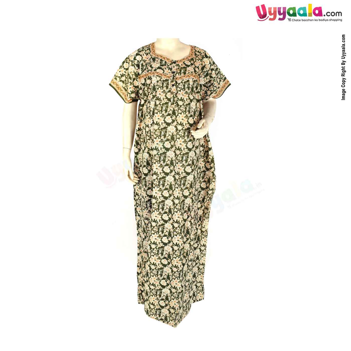 Feeding Nighty Pure Cotton (XL) - Green