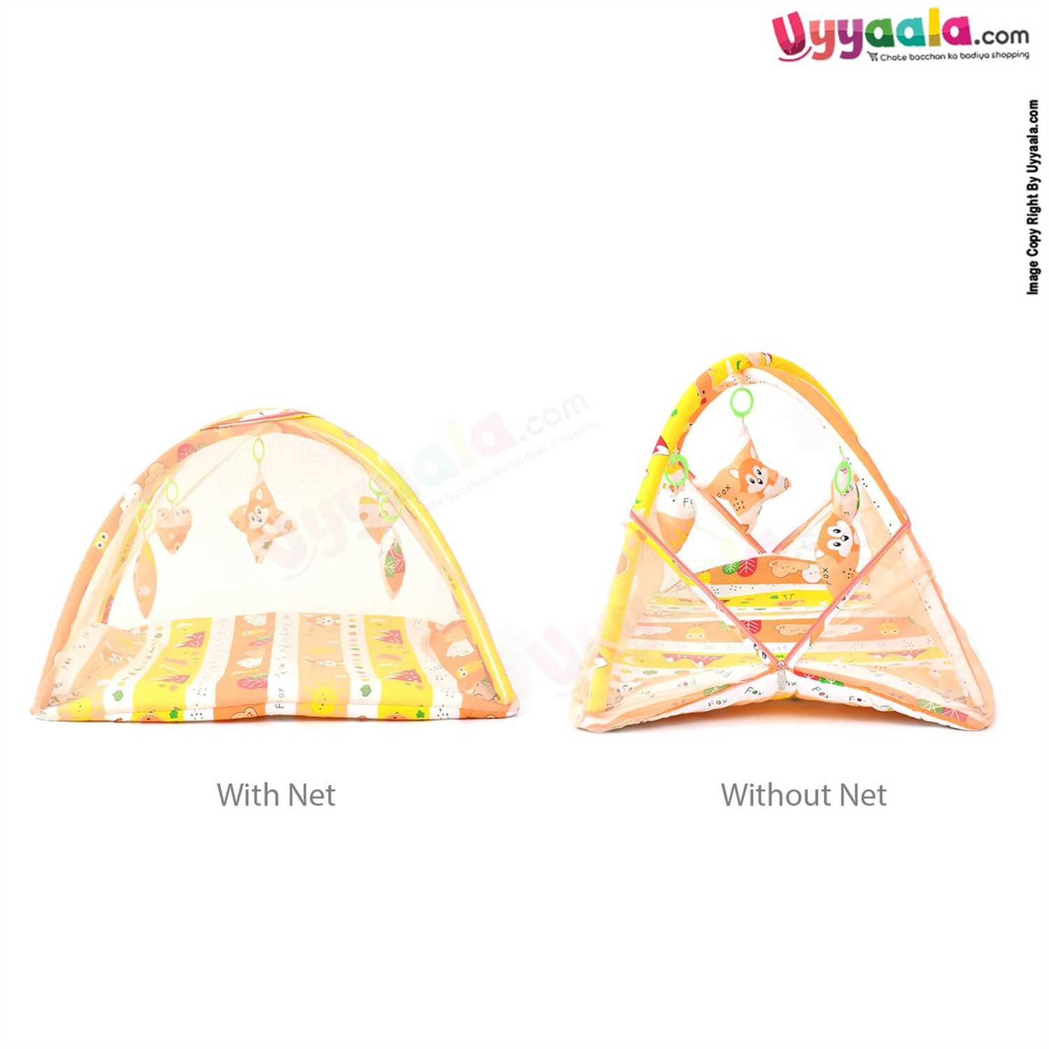 APPLE KIDS Play Gym with mosquito net for Babies, assorted print- Multi Color