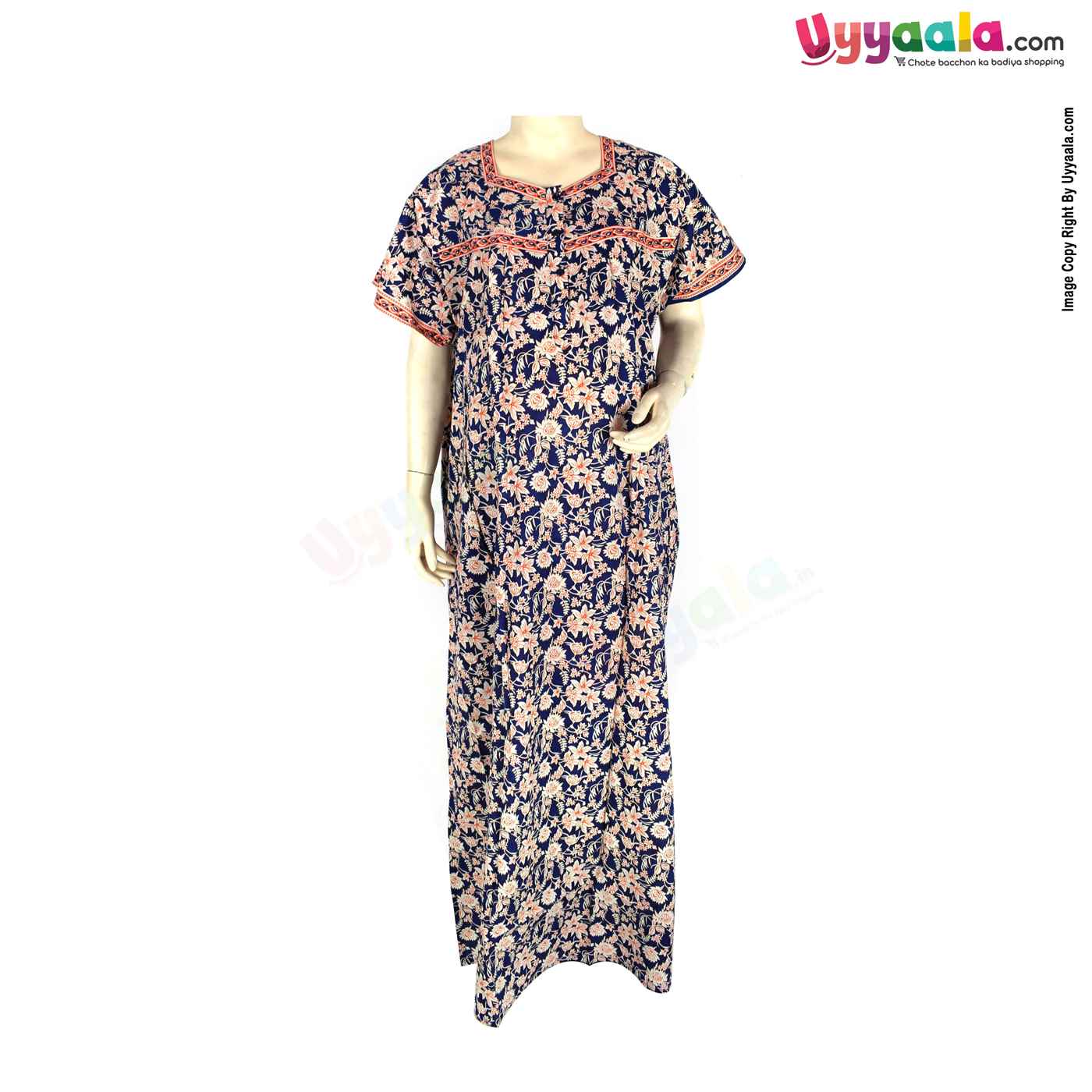 Feeding Nighty Pure Cotton (XL) - Navy Blue