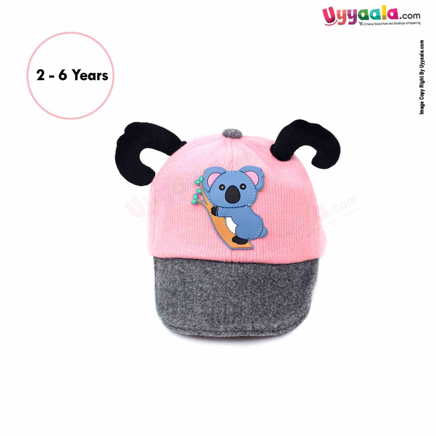 Fashion Cap for Kids with Kola Bear Patch Cotton 2+y Age, Pink
