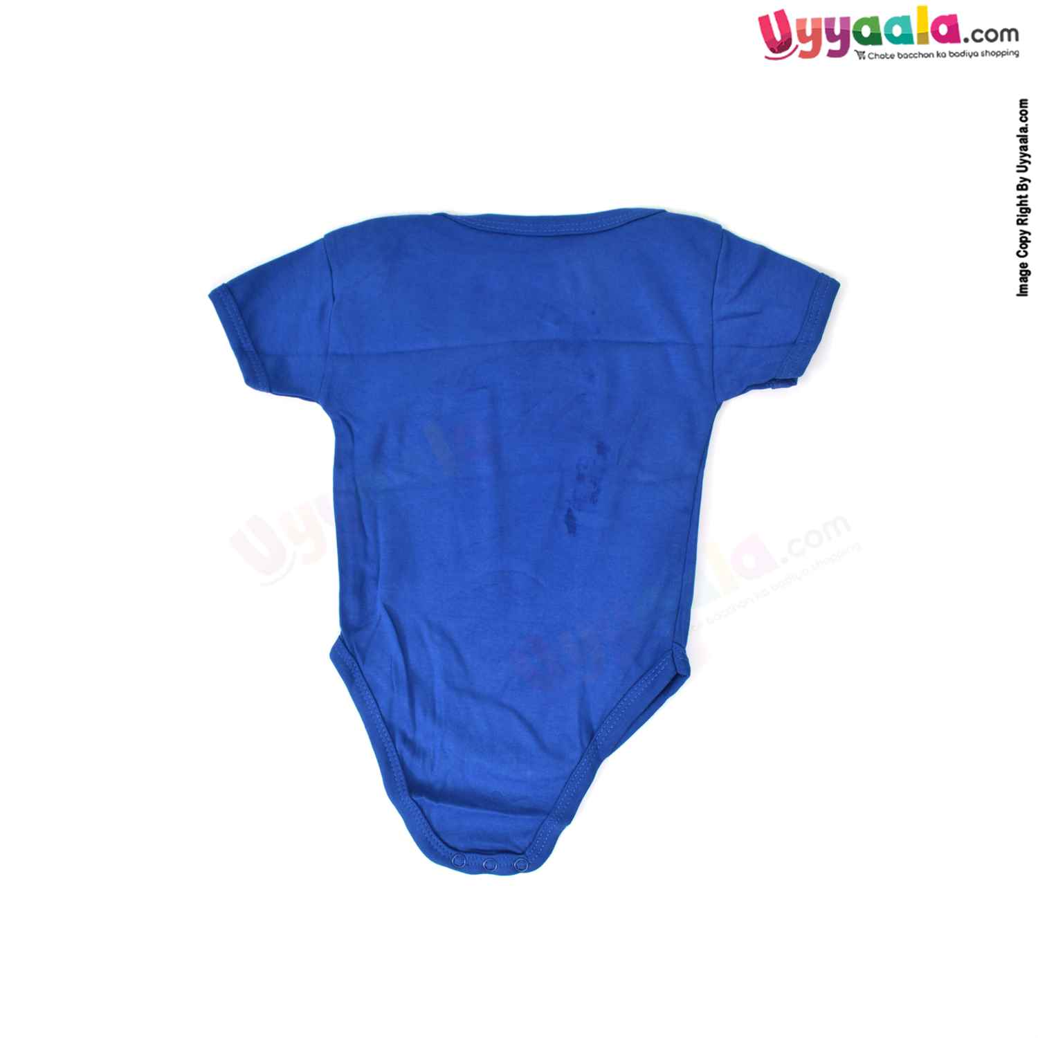 Precious One Short Sleeve Body Suit 100% Soft Hosiery Cotton - Blue with Boat Print (6-9M)
