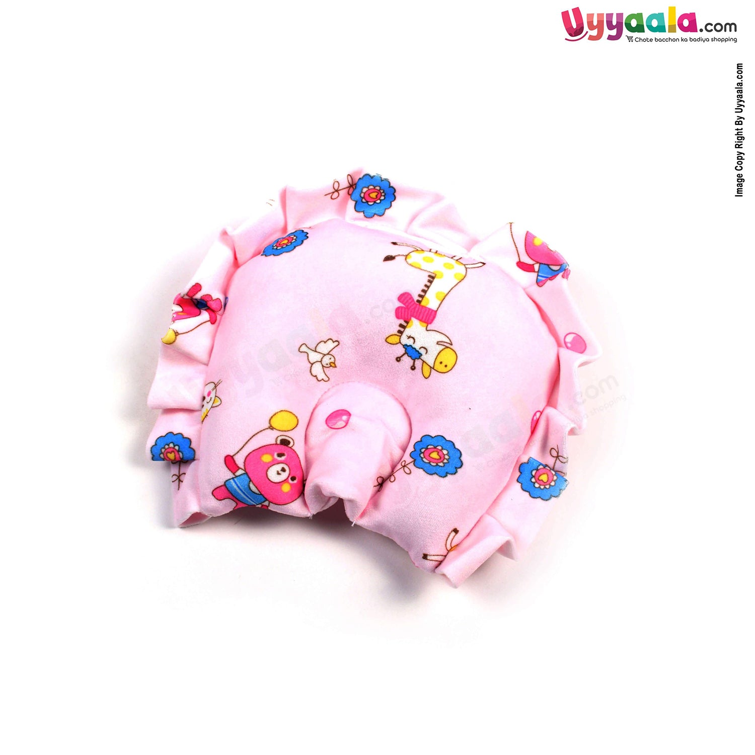 Baby velvet Bedding Set of 4 with Bolster and Pillow, Bear Print 0-6m Age - Pink-uyyala-com.myshopify.com-Bedding-Happy Babies