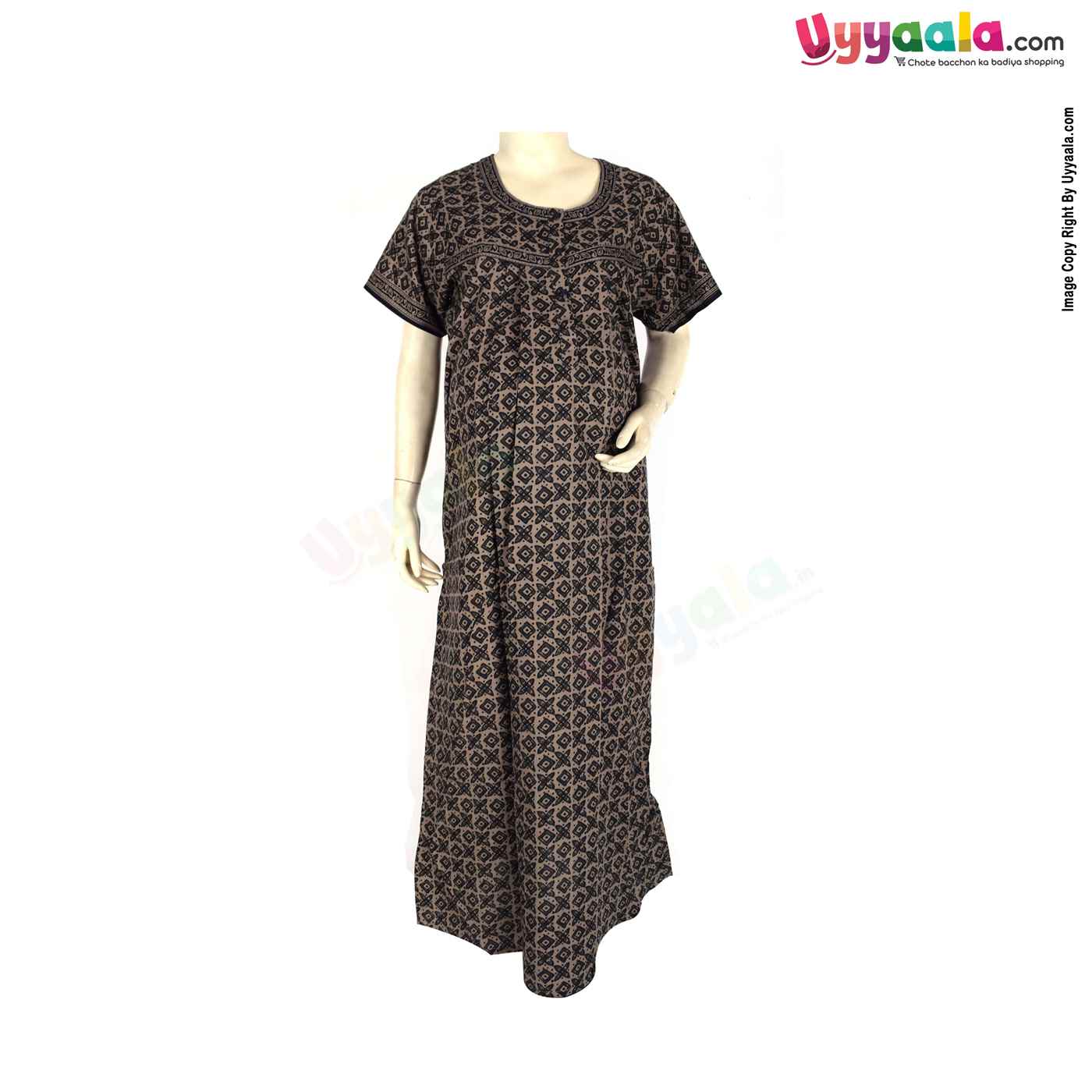 Feeding Nighty Pure Cotton (L) - Dark Brown