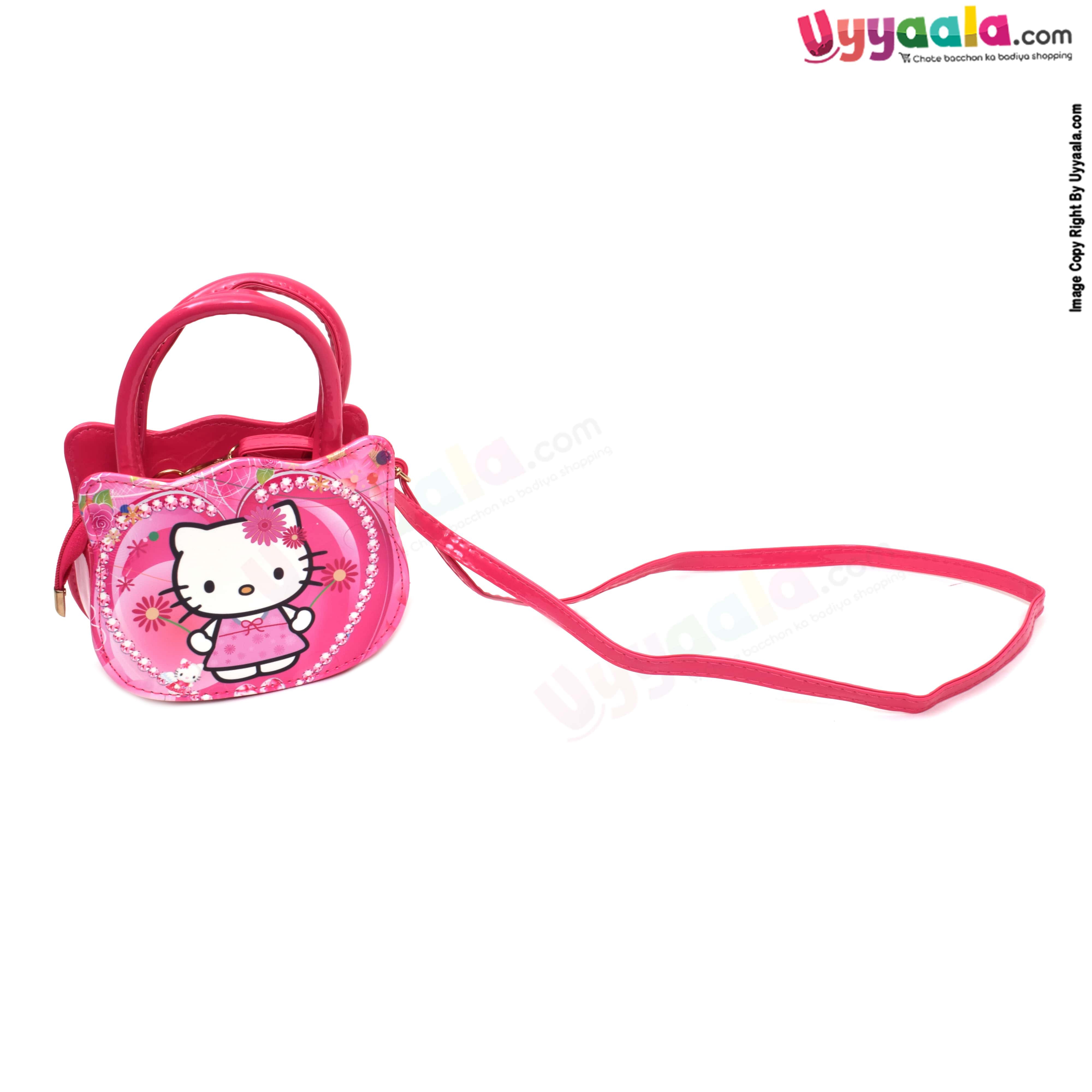 kids hand bag for baby girl with adjustable strap hello kitty print,