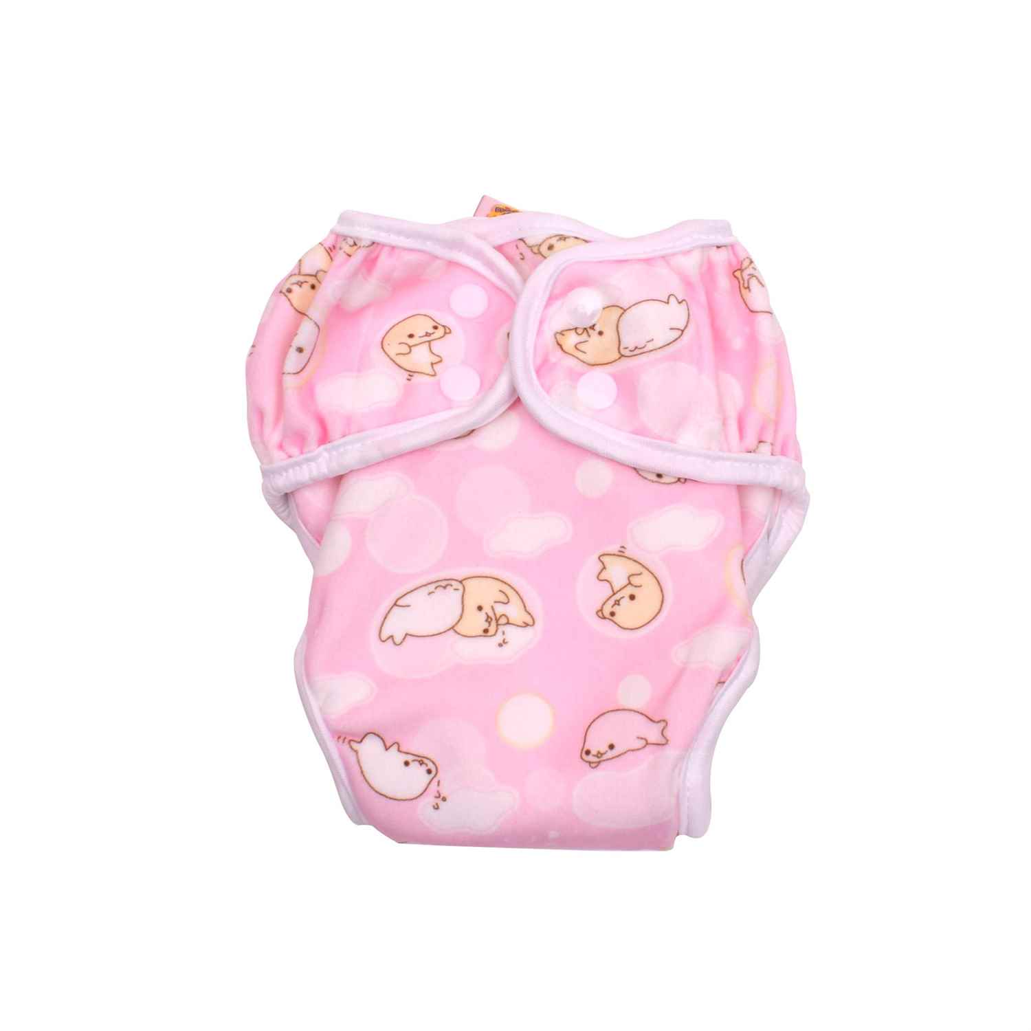 PAW PAW Baby Reusable Fabric Diaper with Pad, Size XL (10-14kg)-Pink