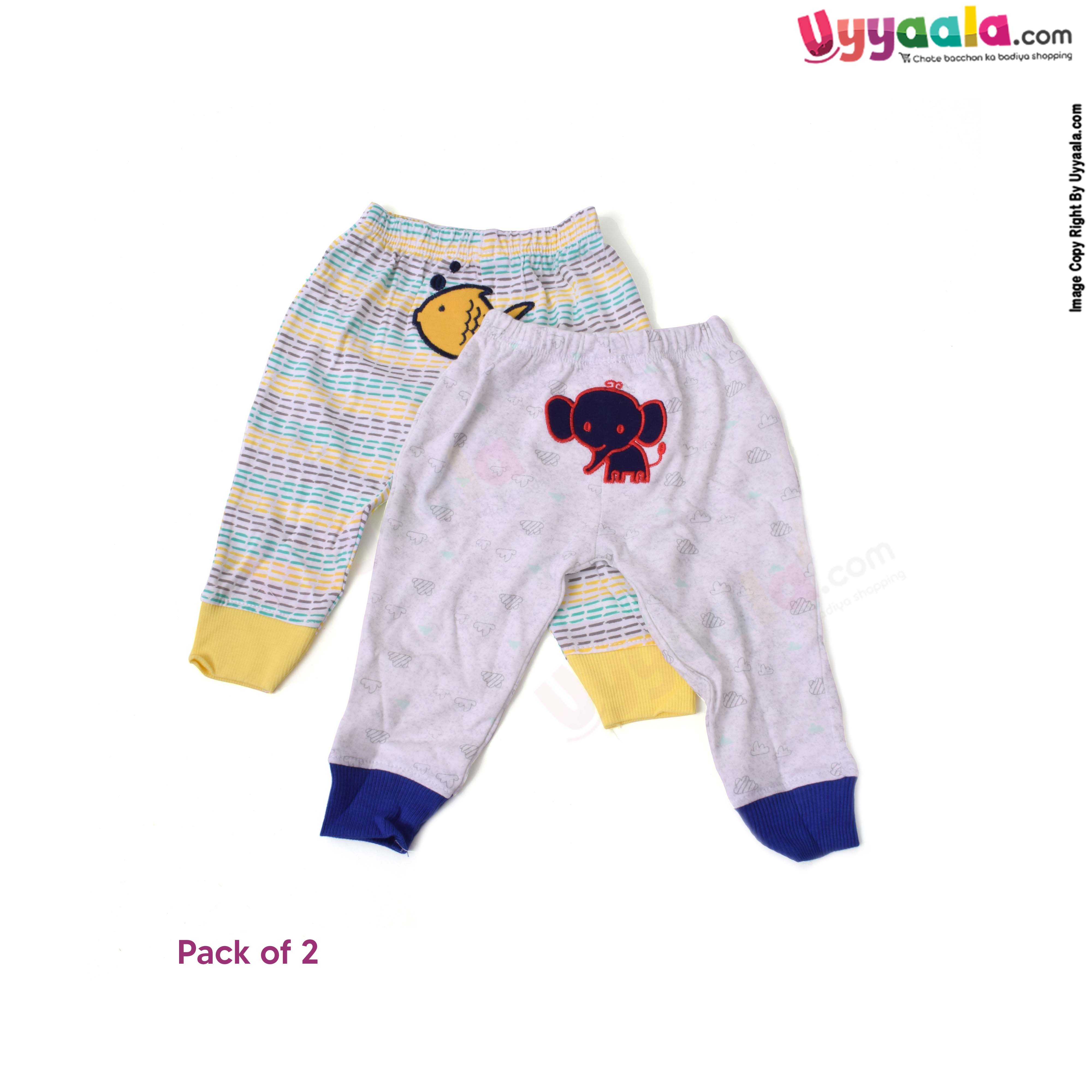 BABY Leggings with bottom rib for newborn,100% Soft hosiery cotton Pack of 2