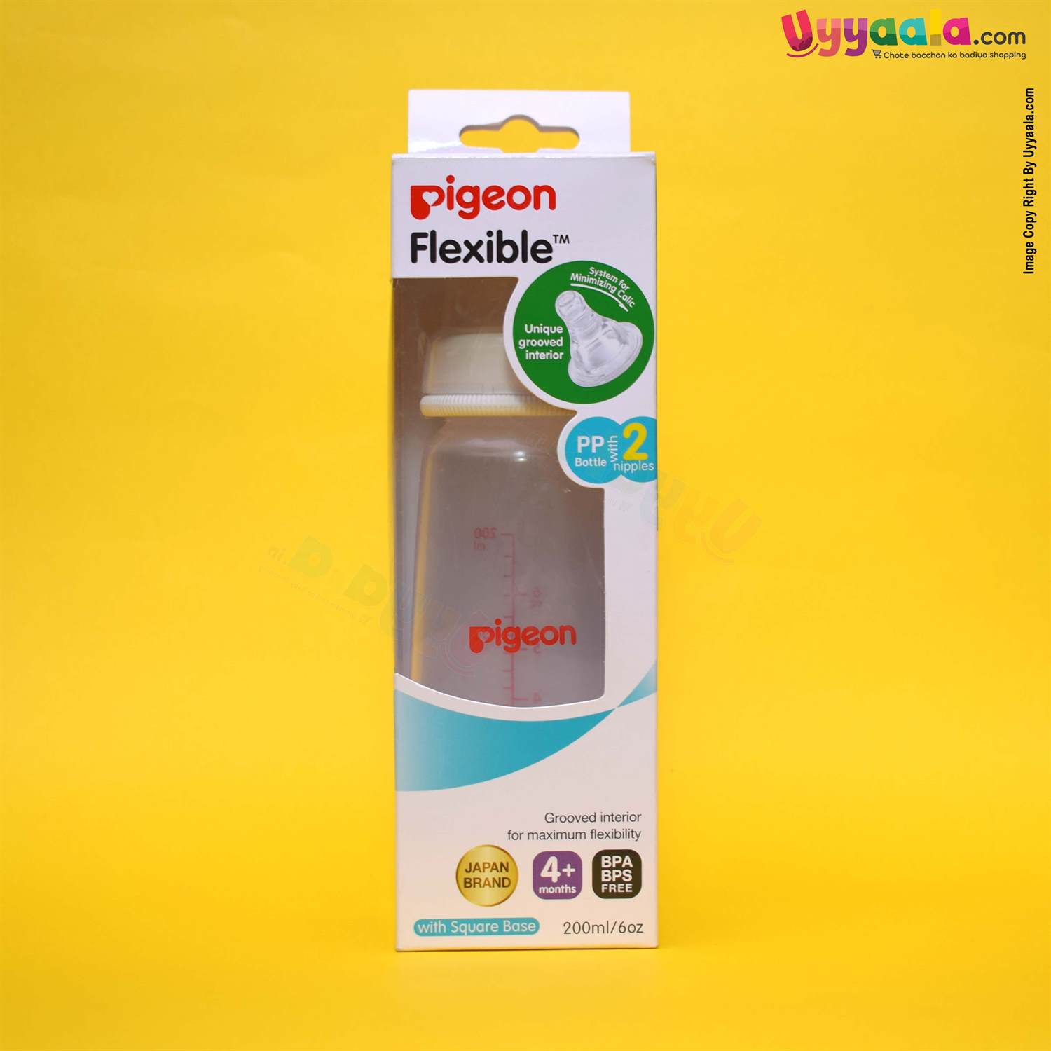 PIGEON Feeding bottle Narrow Neck  Square Base Flexible 4+m Age - 200ml