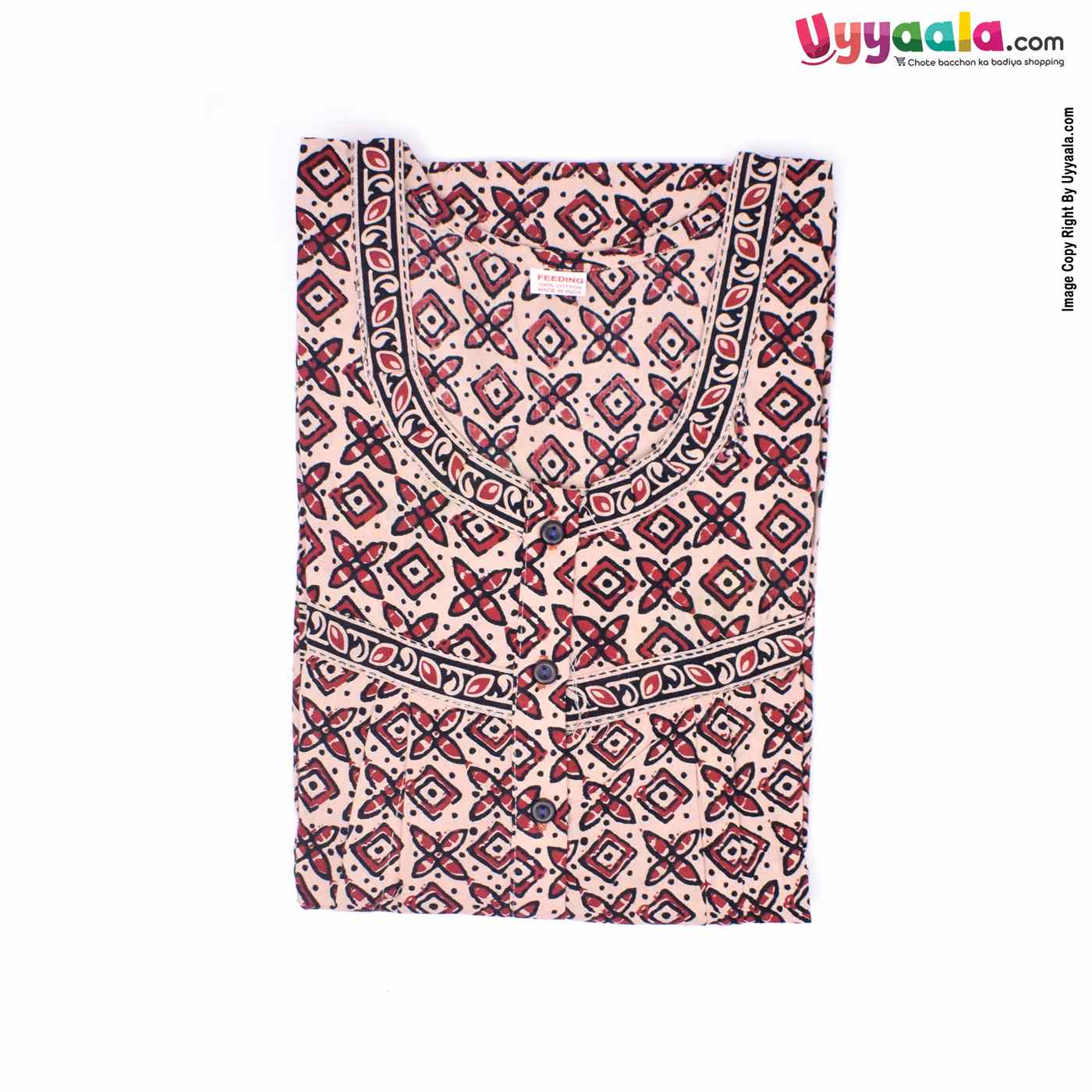 Feeding Nighty Pure Cotton (L) - Cream