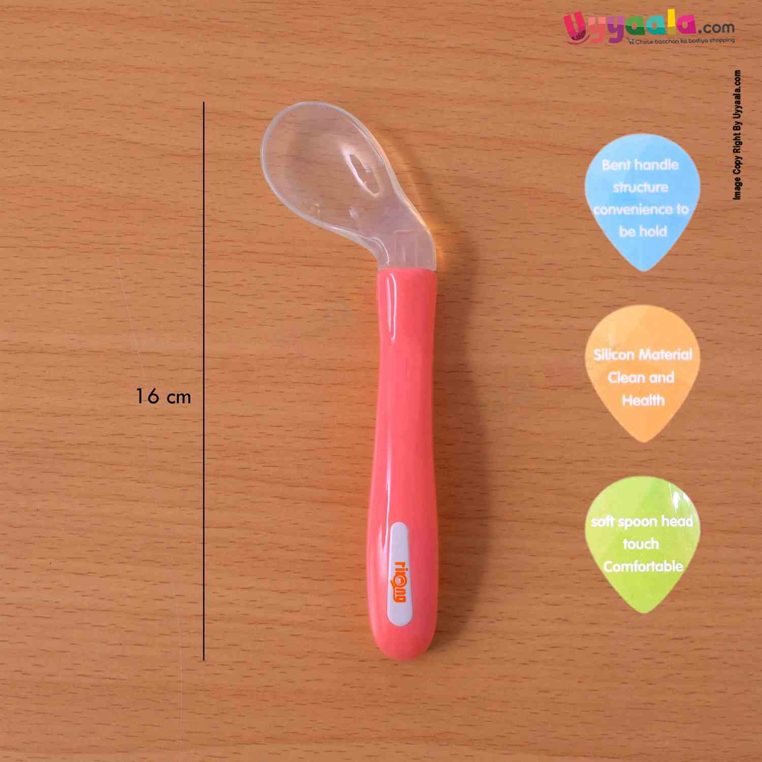 RIKANG Silicone Spoon For Babies 6+m Age - Pink
