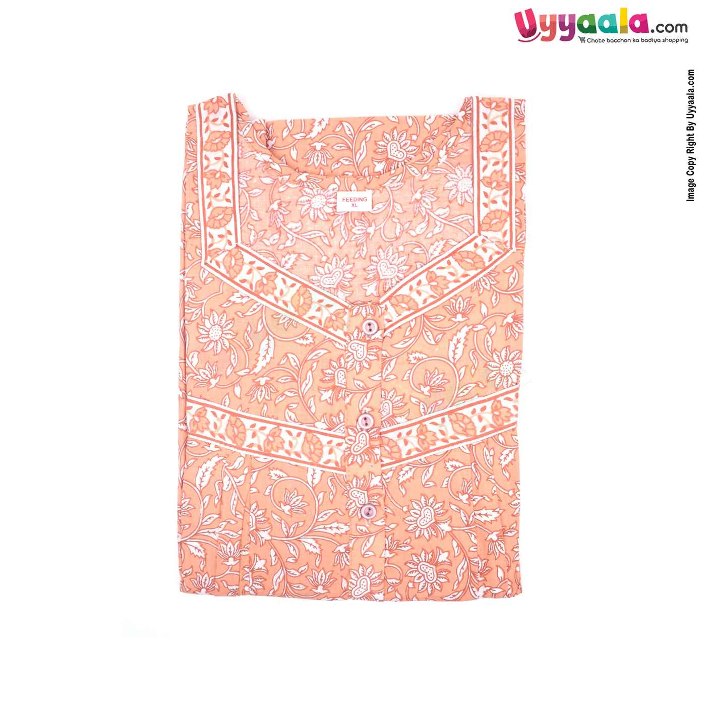 Feeding Nighty Pure Cotton (XL) - Orange