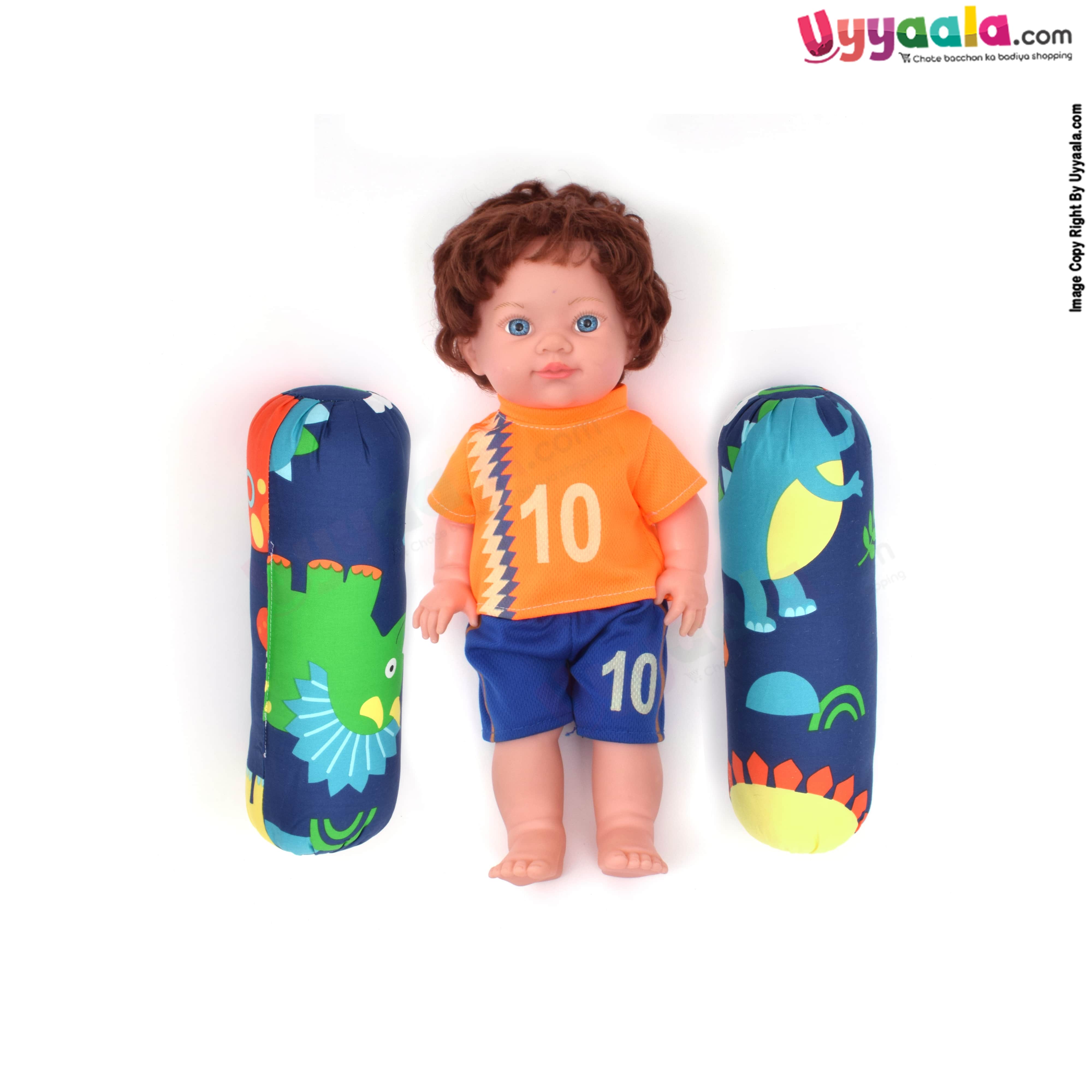 Baby soft cotton Bolster pillow with Dinosaur print