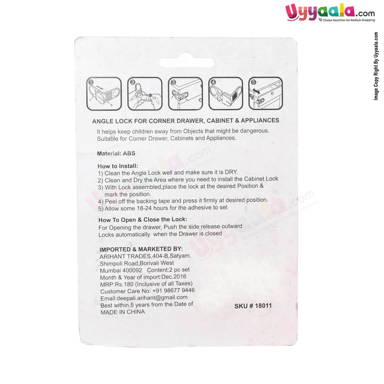 LADY BUG Angle Lock For Corner - 2pc Set