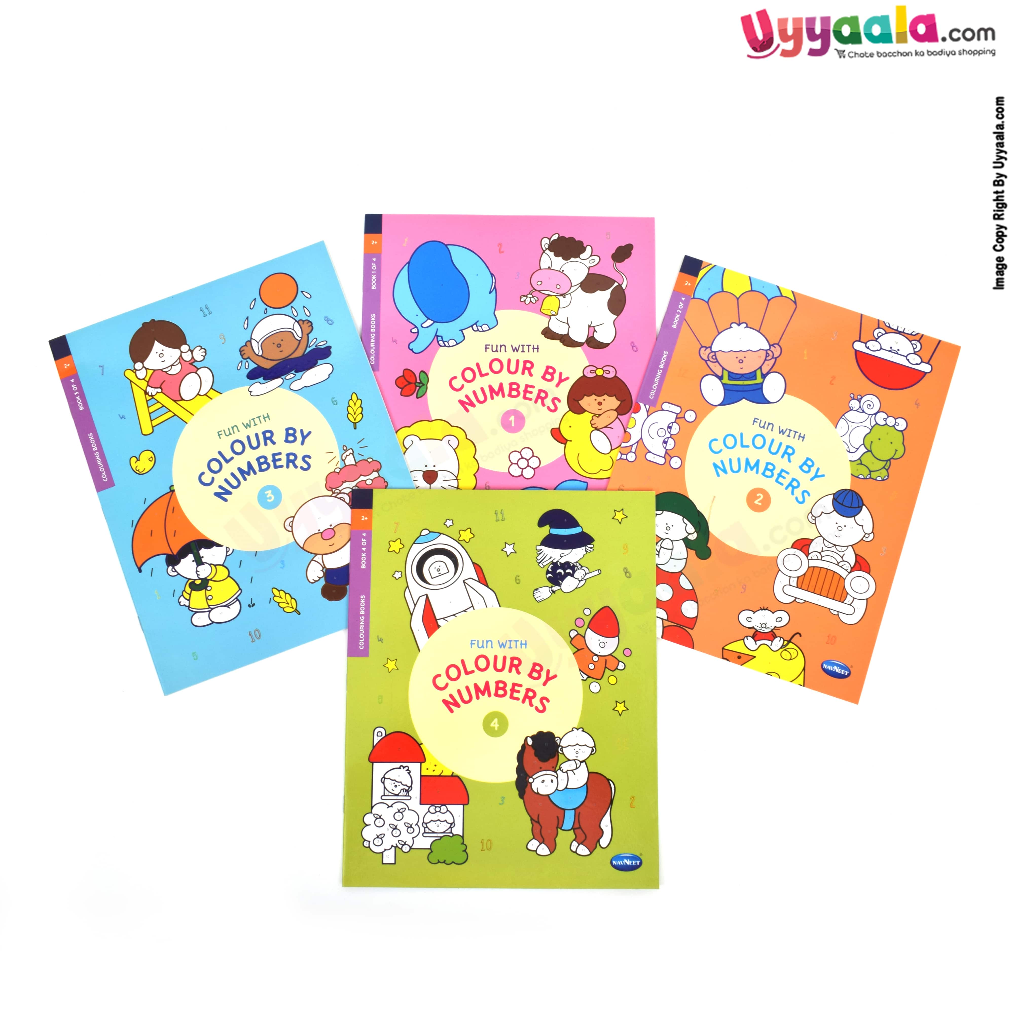 NAVNEET fun with colors by numbers, Pack of 4 - 4 volumes
