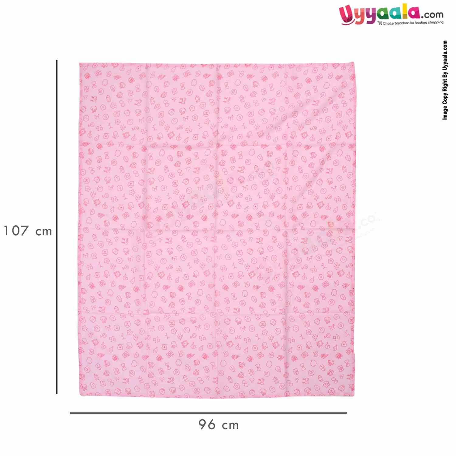 Cotton Wrapper Muslin Cloth With Smiley & Star Print Pack of 2, 0+m Age, Yellow & Pink